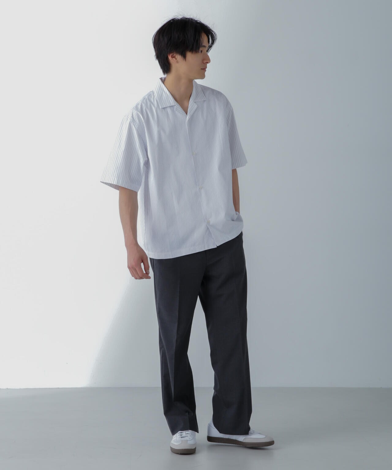 ストライプコンビ ハーフスリーブシャツ 6684221201