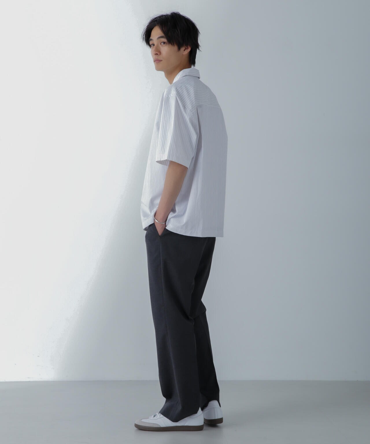 ストライプコンビ ハーフスリーブシャツ 6684221201