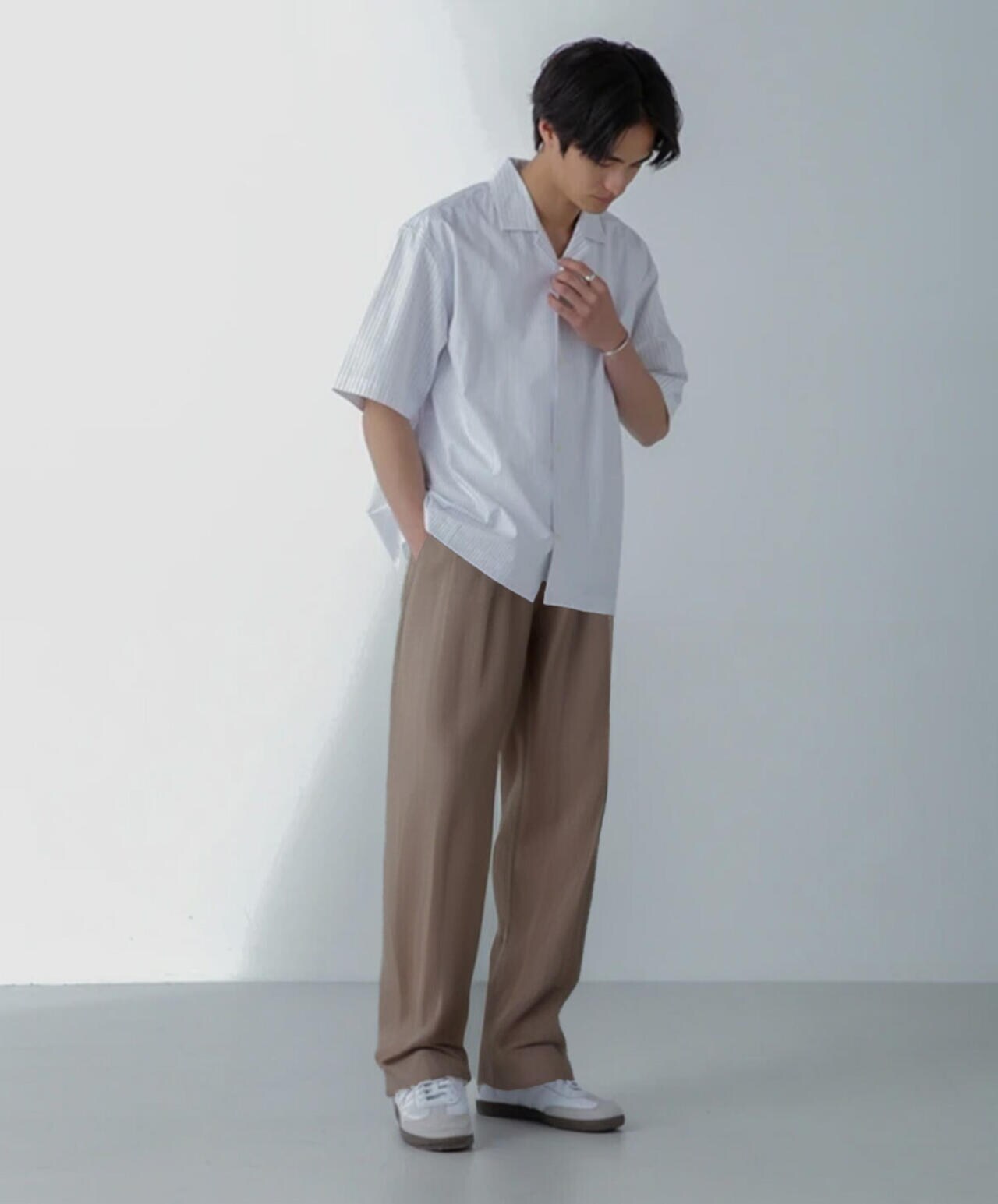 ストライプコンビ ハーフスリーブシャツ 6684221201