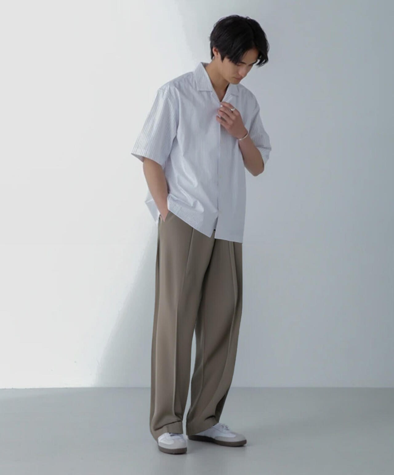 ストライプコンビ ハーフスリーブシャツ 6684221201