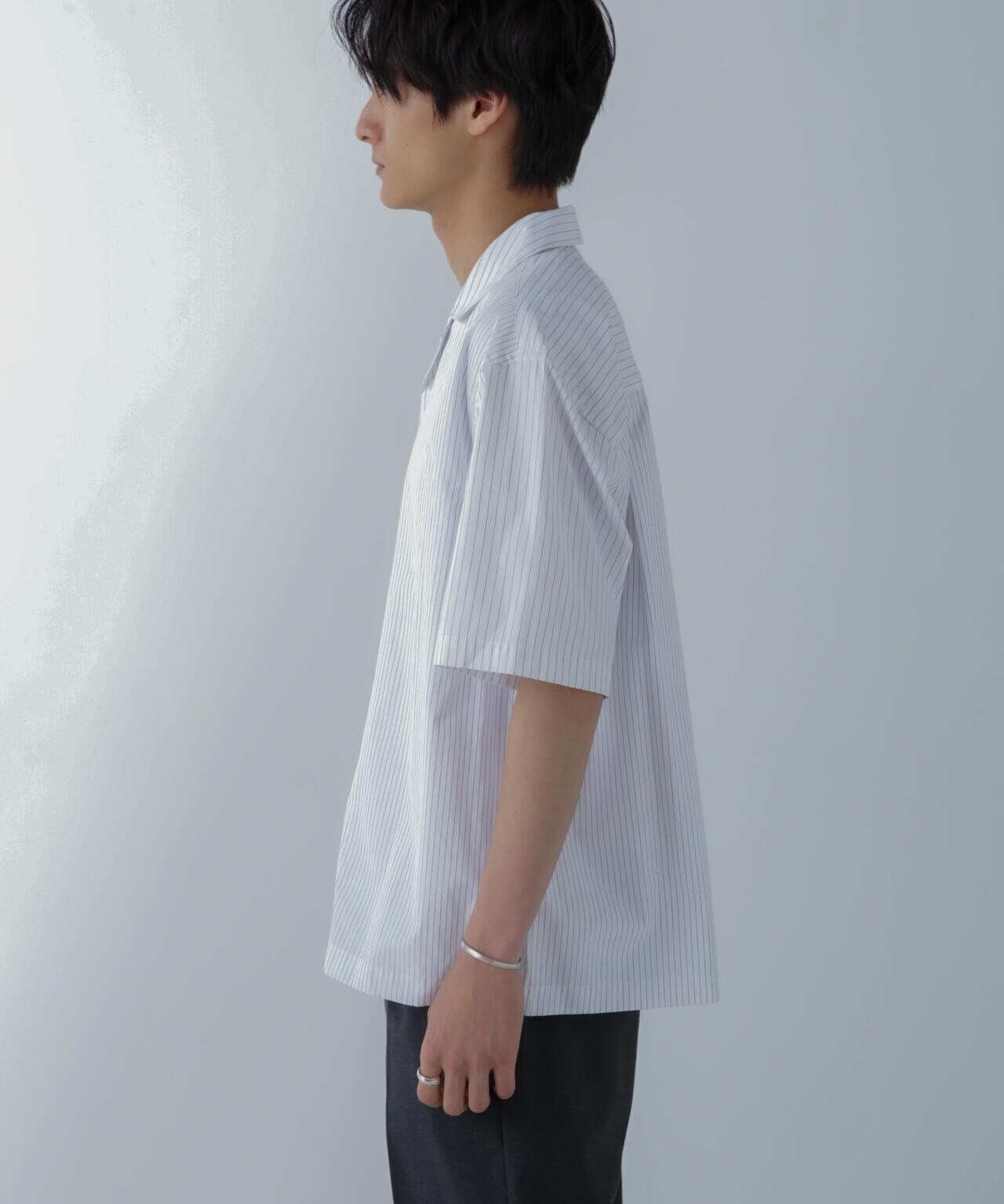 ストライプコンビ ハーフスリーブシャツ 6684221201