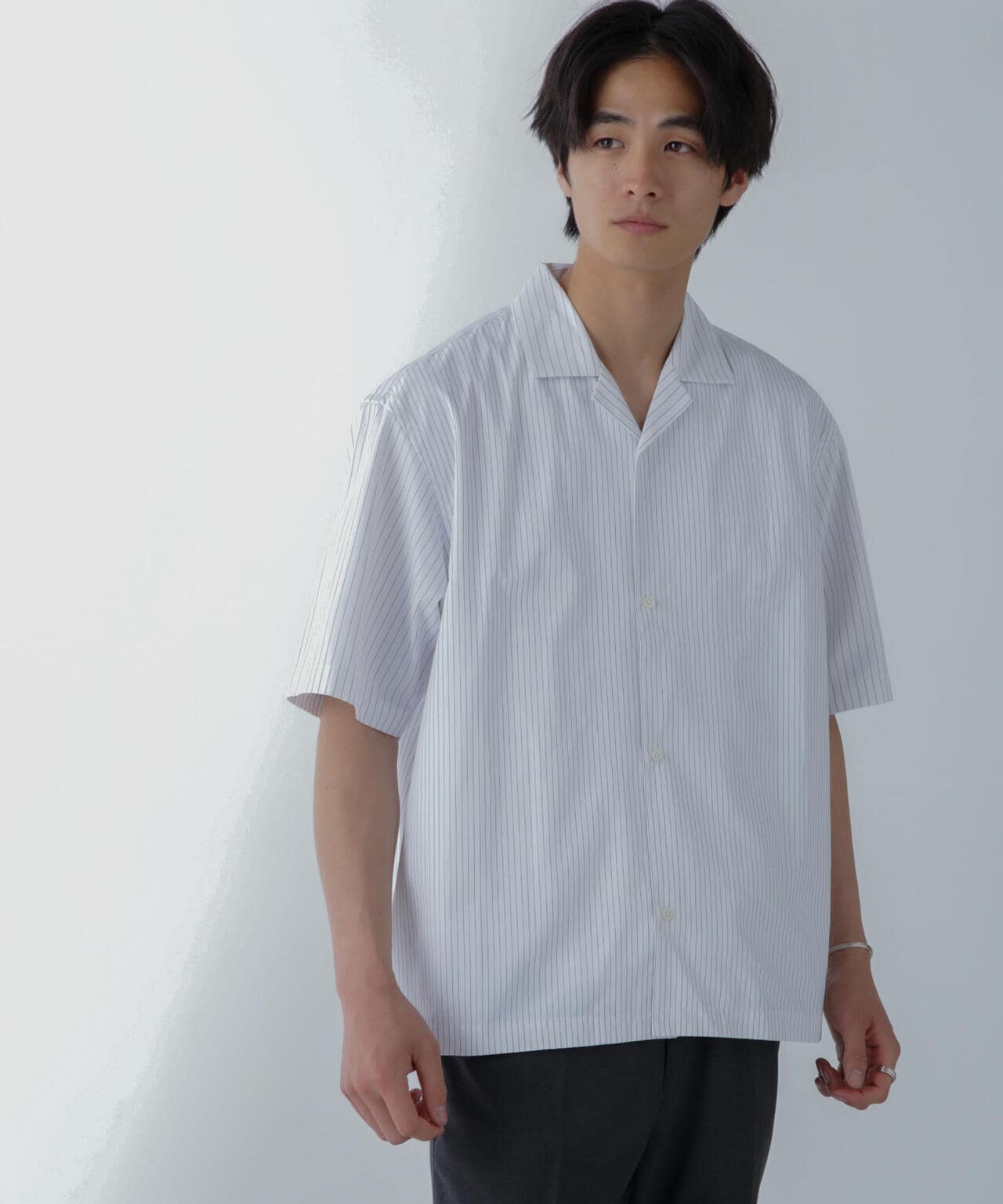 ストライプコンビ ハーフスリーブシャツ 6684221201