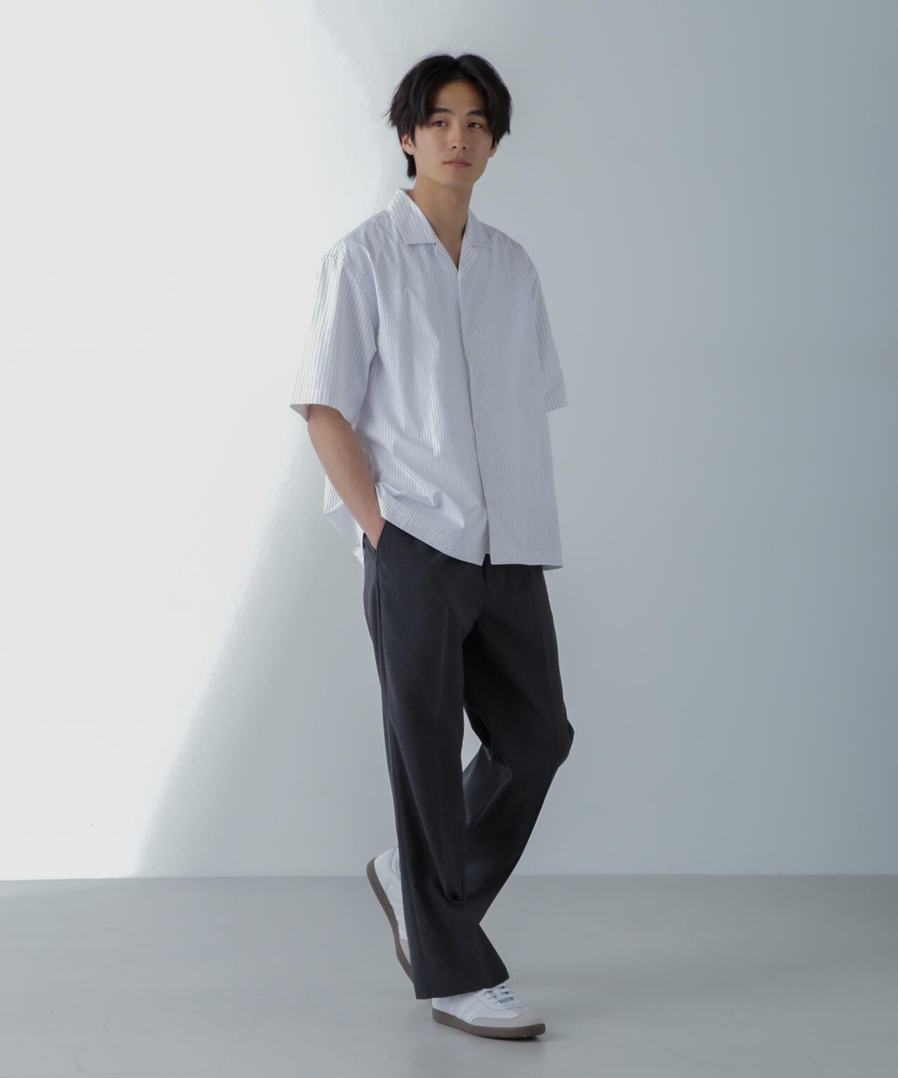 ストライプコンビ ハーフスリーブシャツ 6684221201