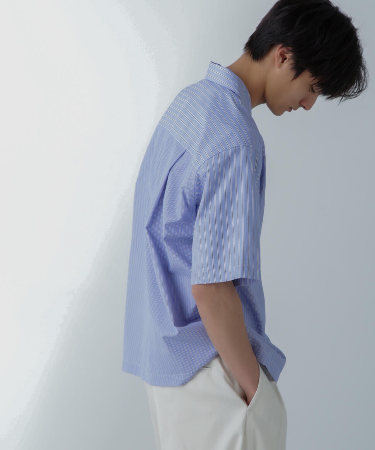 ストライプコンビ ハーフスリーブシャツ 6684221201
