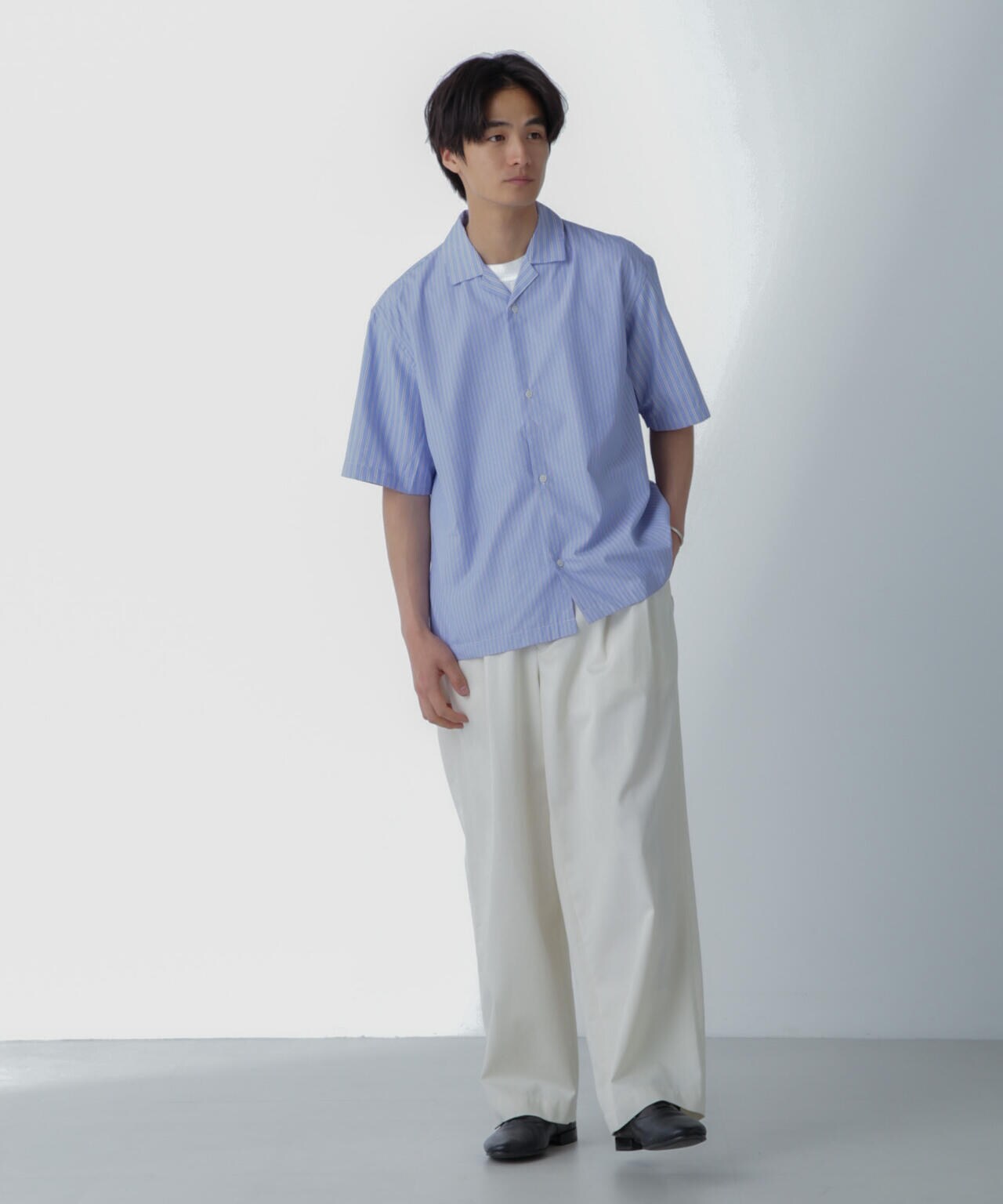 ストライプコンビ ハーフスリーブシャツ 6684221201