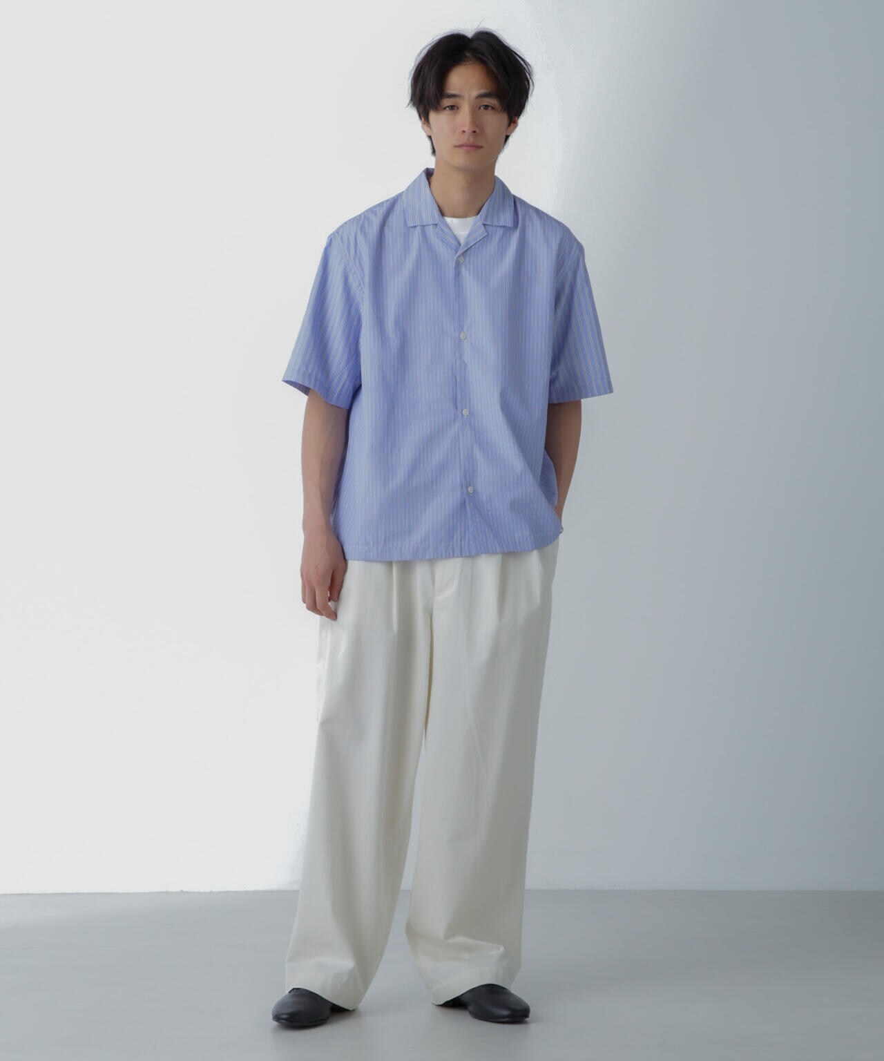 ストライプコンビ ハーフスリーブシャツ 6684221201