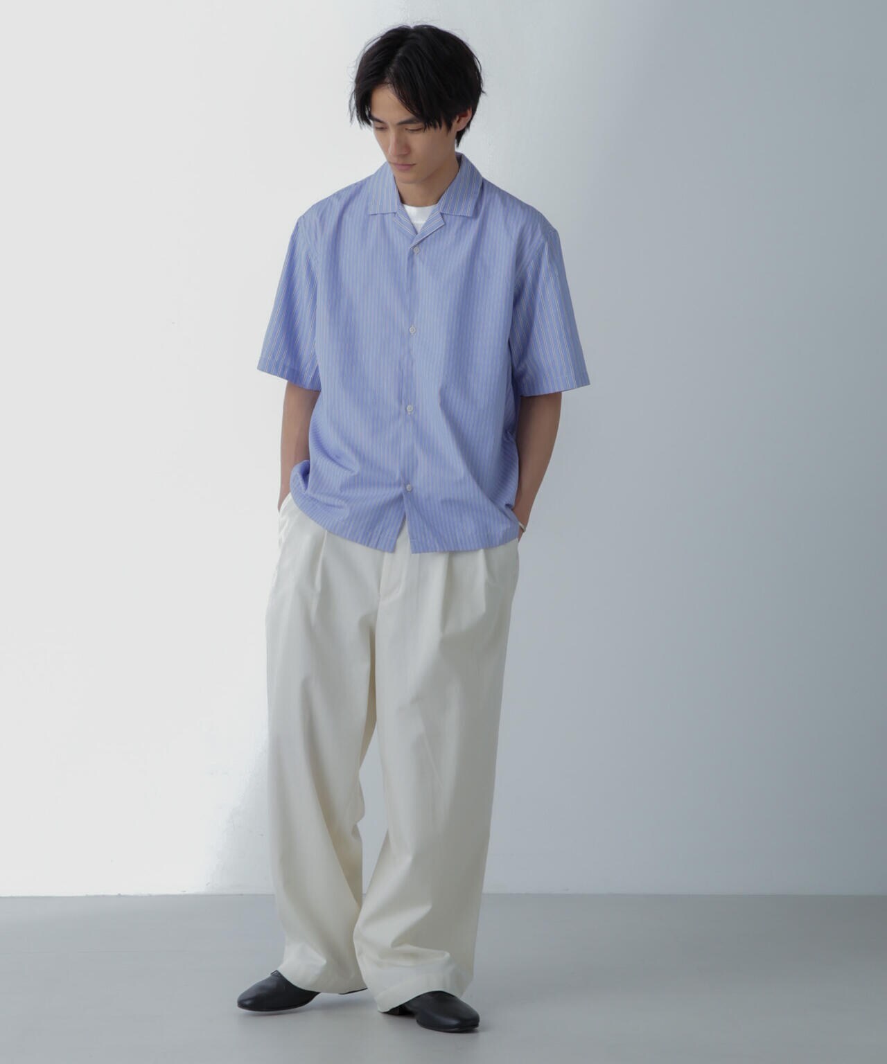 ストライプコンビ ハーフスリーブシャツ 6684221201