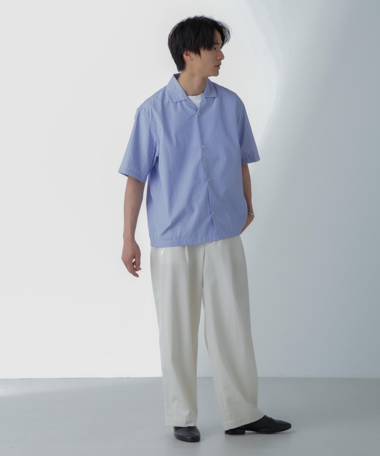 ストライプコンビ ハーフスリーブシャツ 6684221201