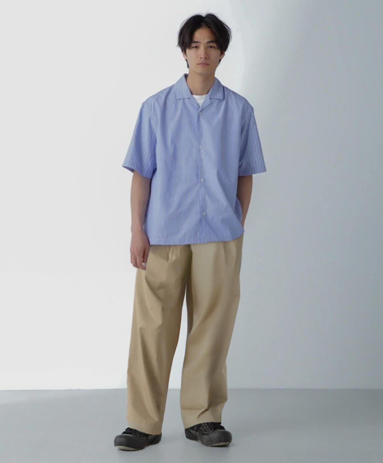 ストライプコンビ ハーフスリーブシャツ 6684221201