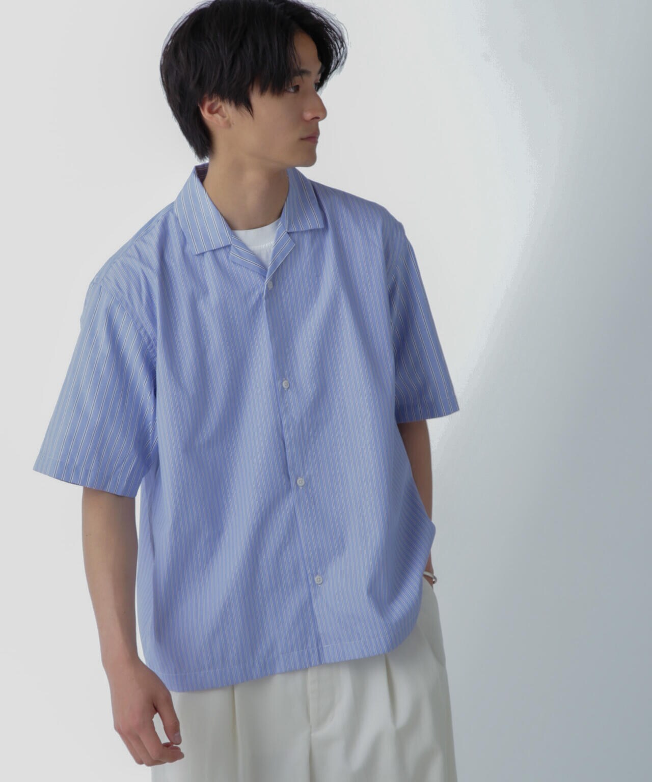 ストライプコンビ ハーフスリーブシャツ 6684221201