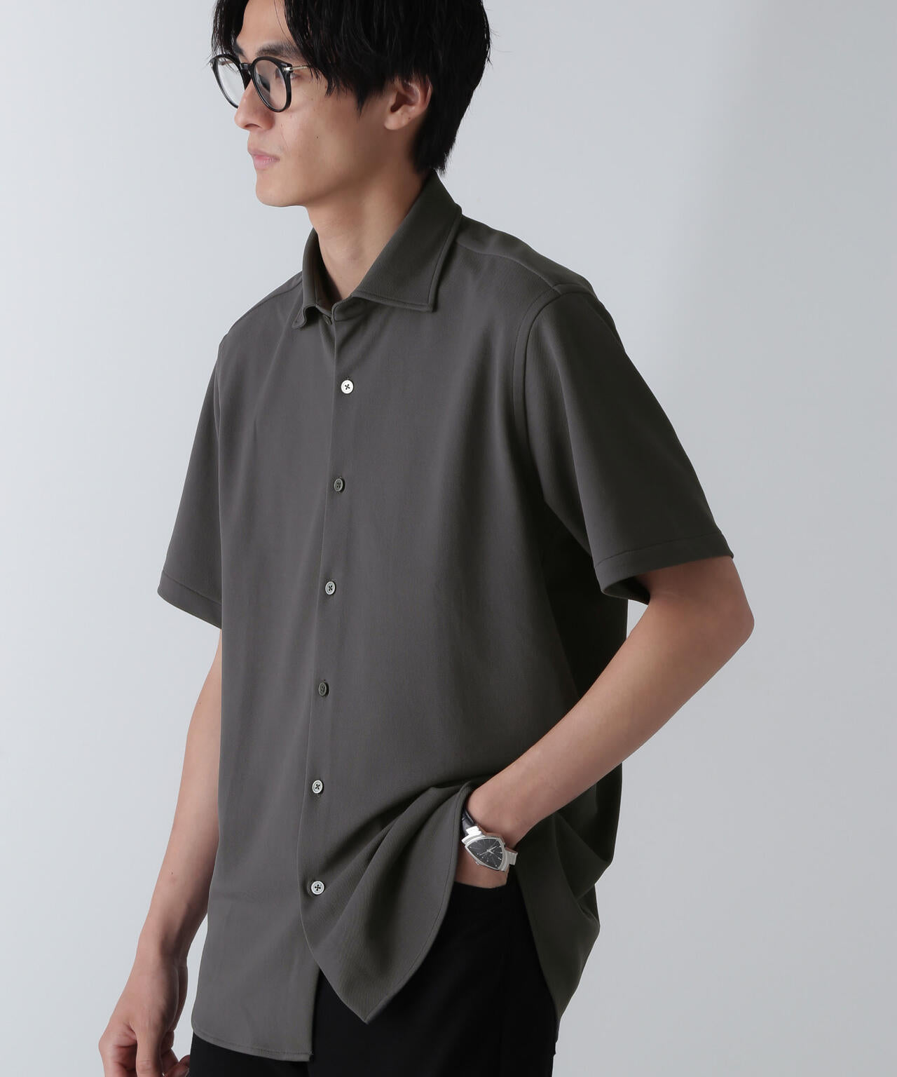 「N SHIRTS」AQUA RHYTHM(R)鹿の子シャツ 半袖 6684221202