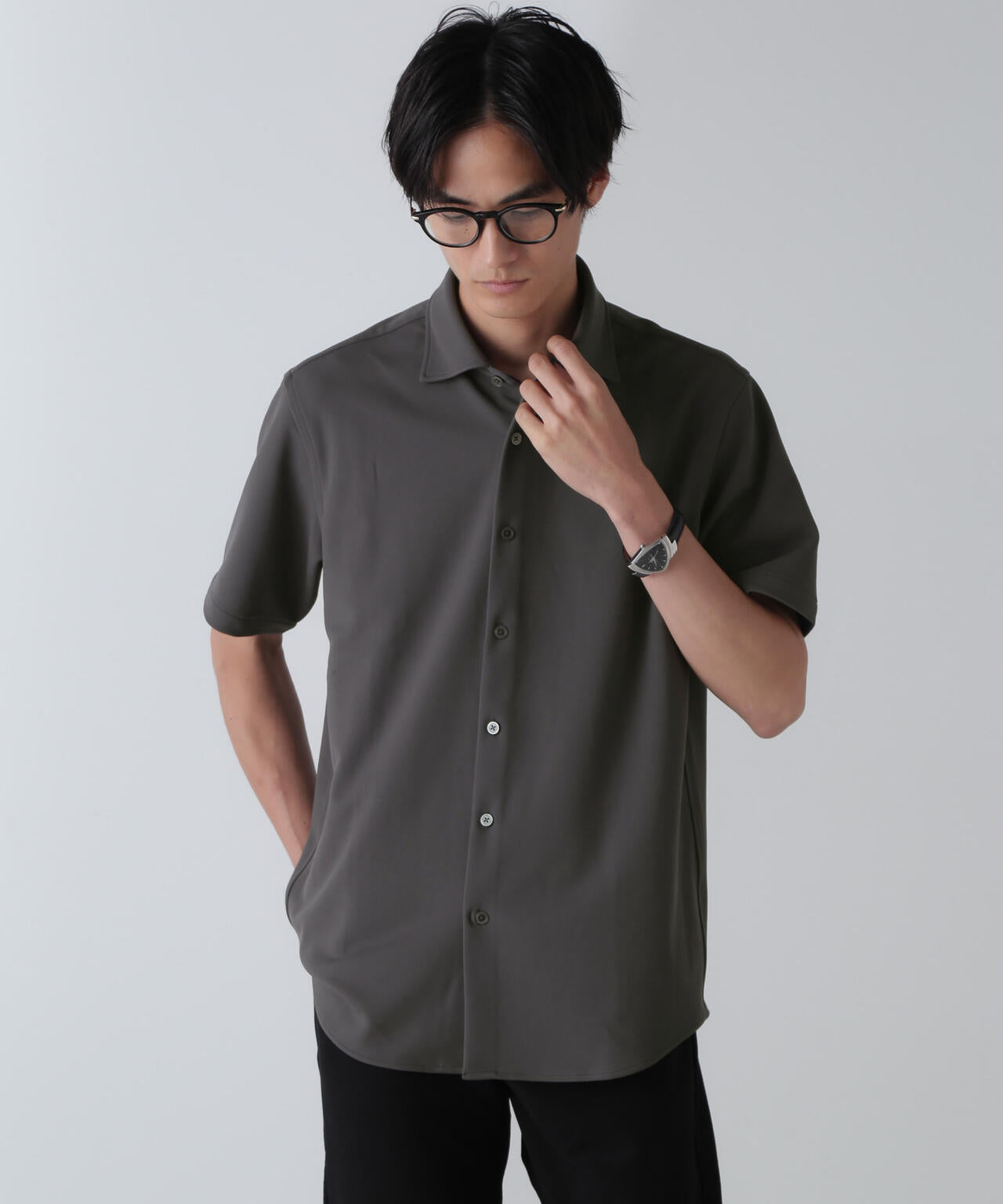 「N SHIRTS」AQUA RHYTHM(R)鹿の子シャツ 半袖 6684221202