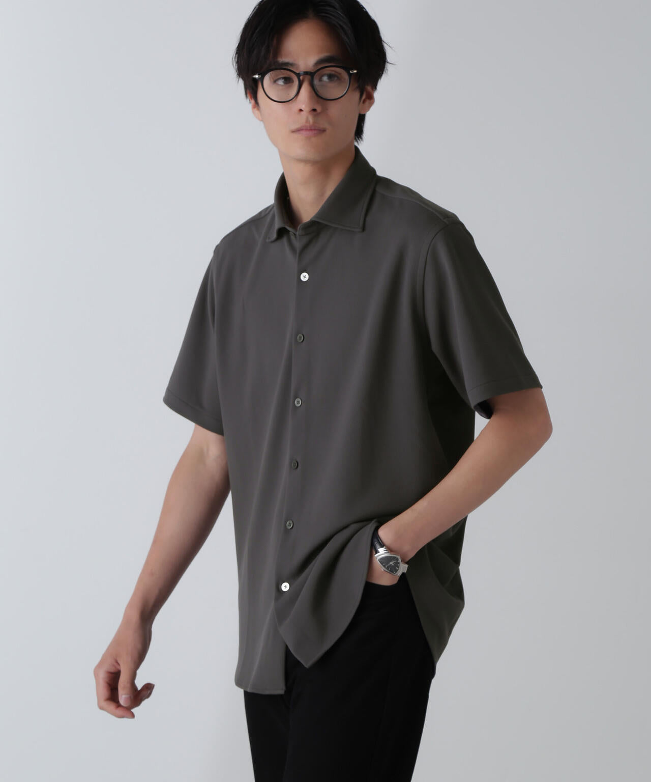 「N SHIRTS」AQUA RHYTHM(R)鹿の子シャツ 半袖 6684221202