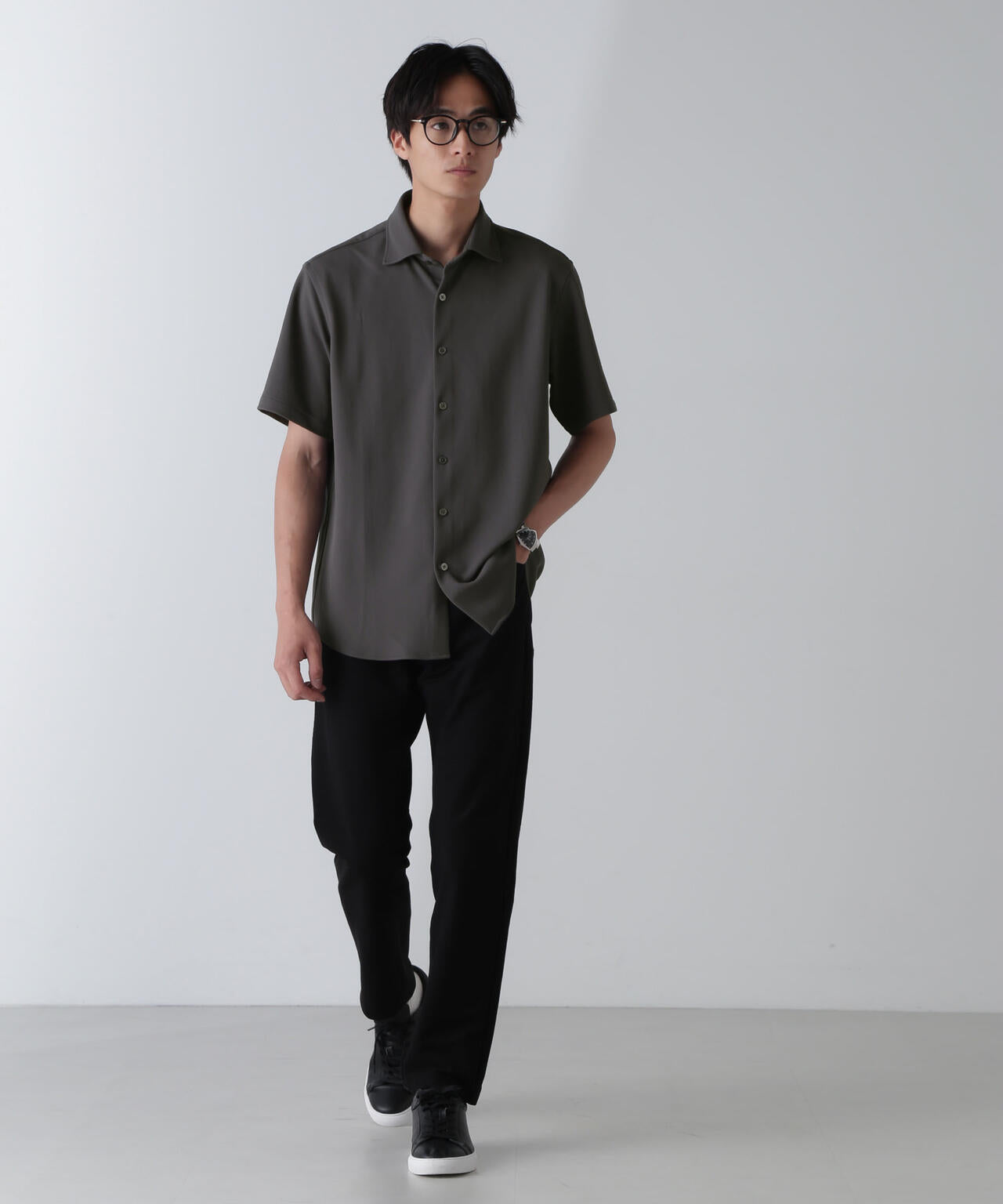 「N SHIRTS」AQUA RHYTHM(R)鹿の子シャツ 半袖 6684221202
