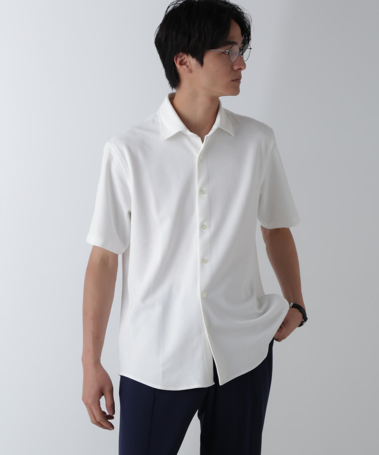 「N SHIRTS」AQUA RHYTHM(R)鹿の子シャツ 半袖 6684221202