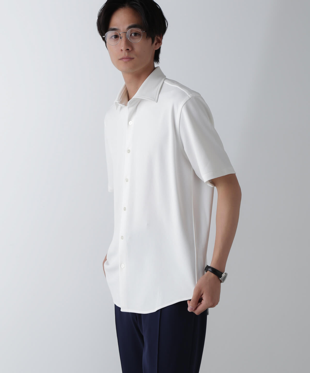 「N SHIRTS」AQUA RHYTHM(R)鹿の子シャツ 半袖 6684221202