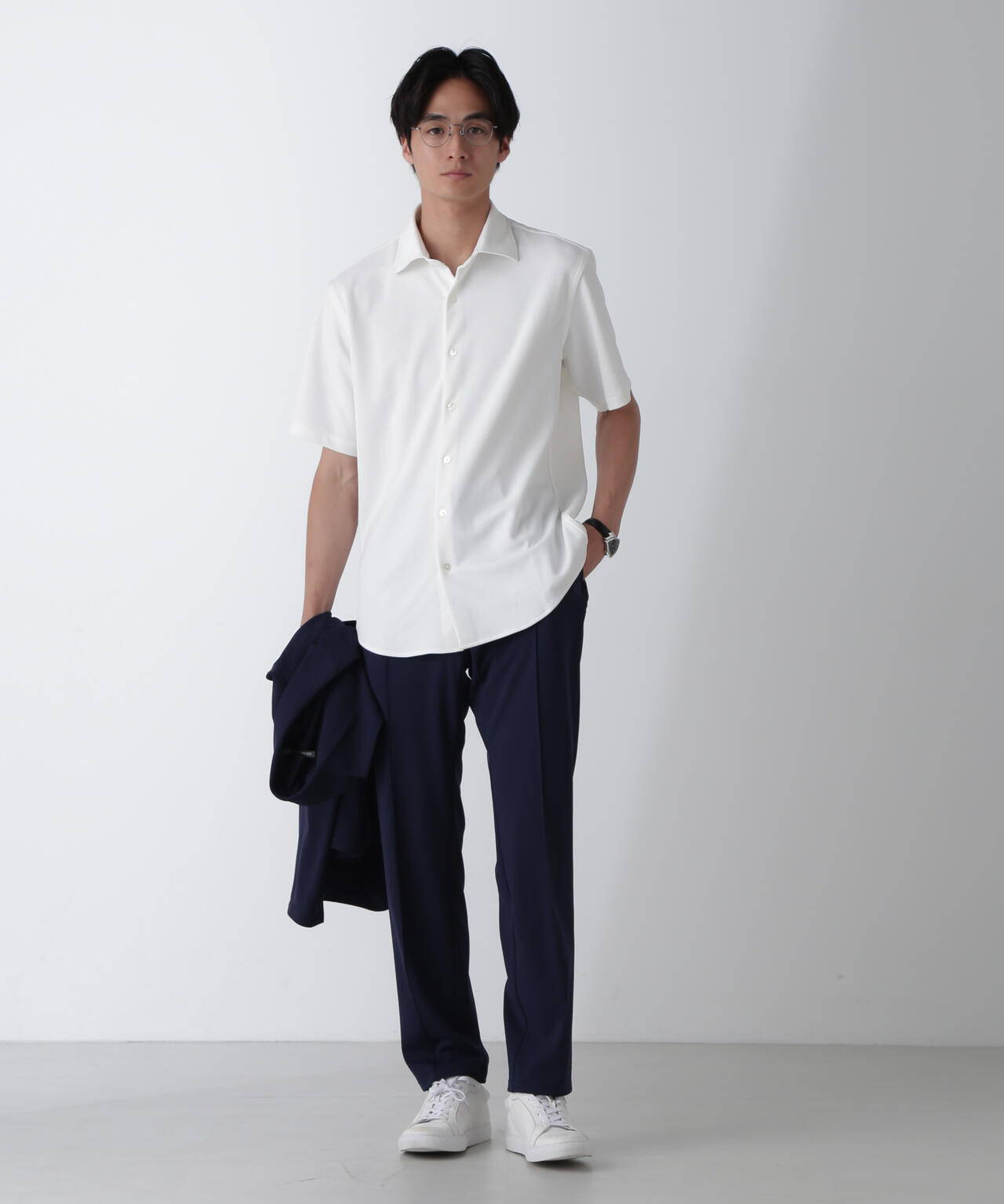 「N SHIRTS」AQUA RHYTHM(R)鹿の子シャツ 半袖 6684221202