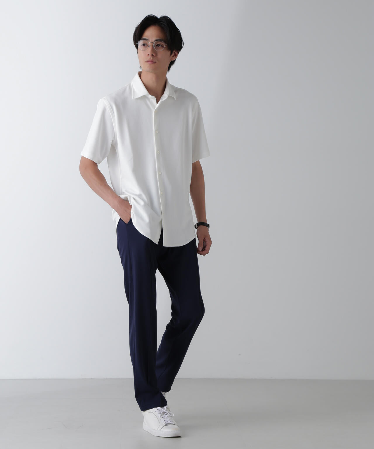 「N SHIRTS」AQUA RHYTHM(R)鹿の子シャツ 半袖 6684221202