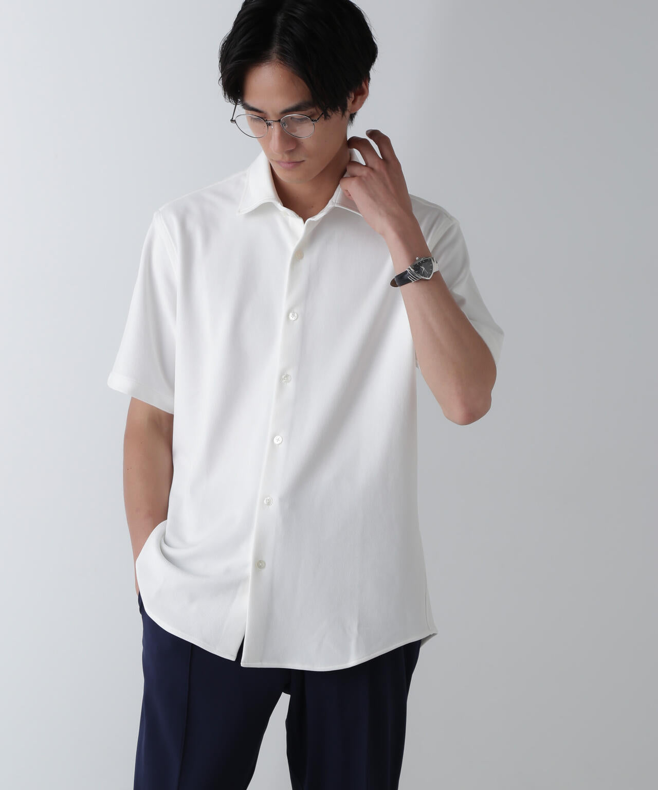 「N SHIRTS」AQUA RHYTHM(R)鹿の子シャツ 半袖 6684221202