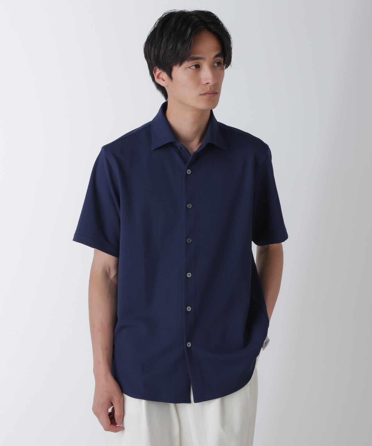 「N SHIRTS」AQUA RHYTHM(R)鹿の子シャツ 半袖 6684221202