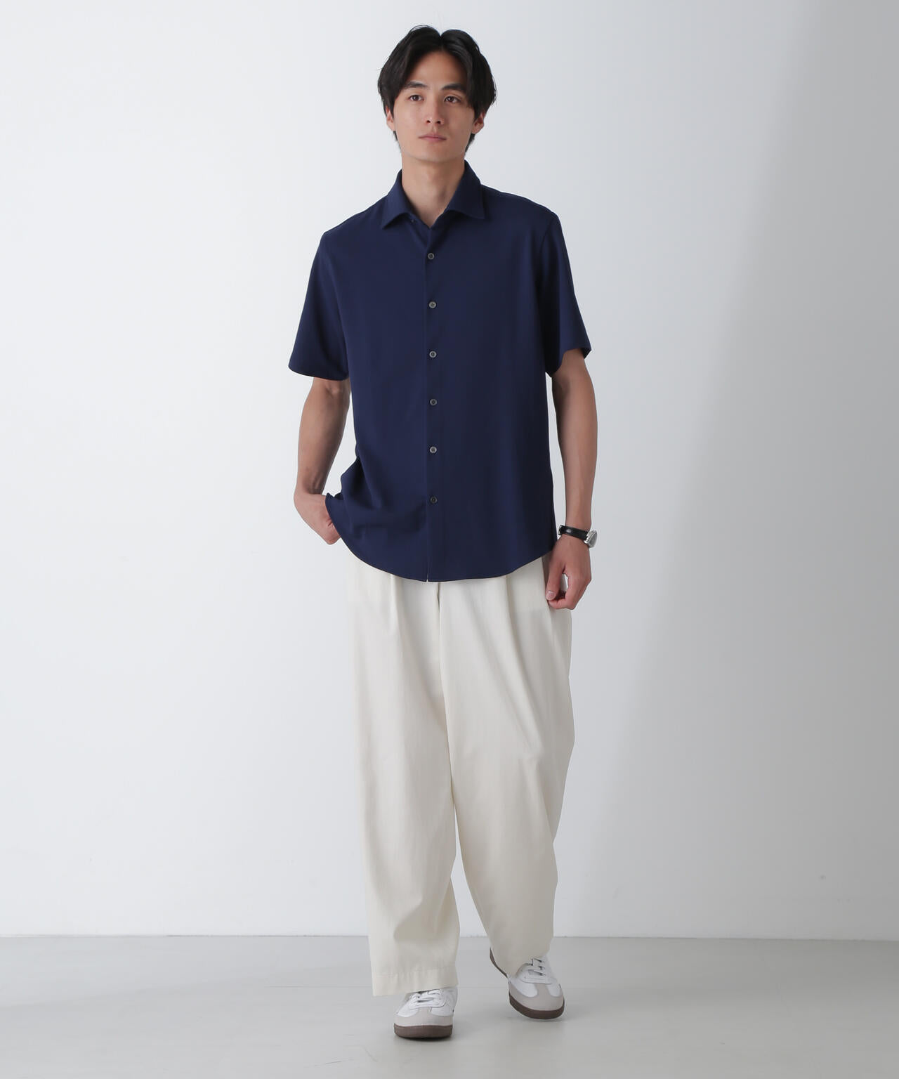 「N SHIRTS」AQUA RHYTHM(R)鹿の子シャツ 半袖 6684221202
