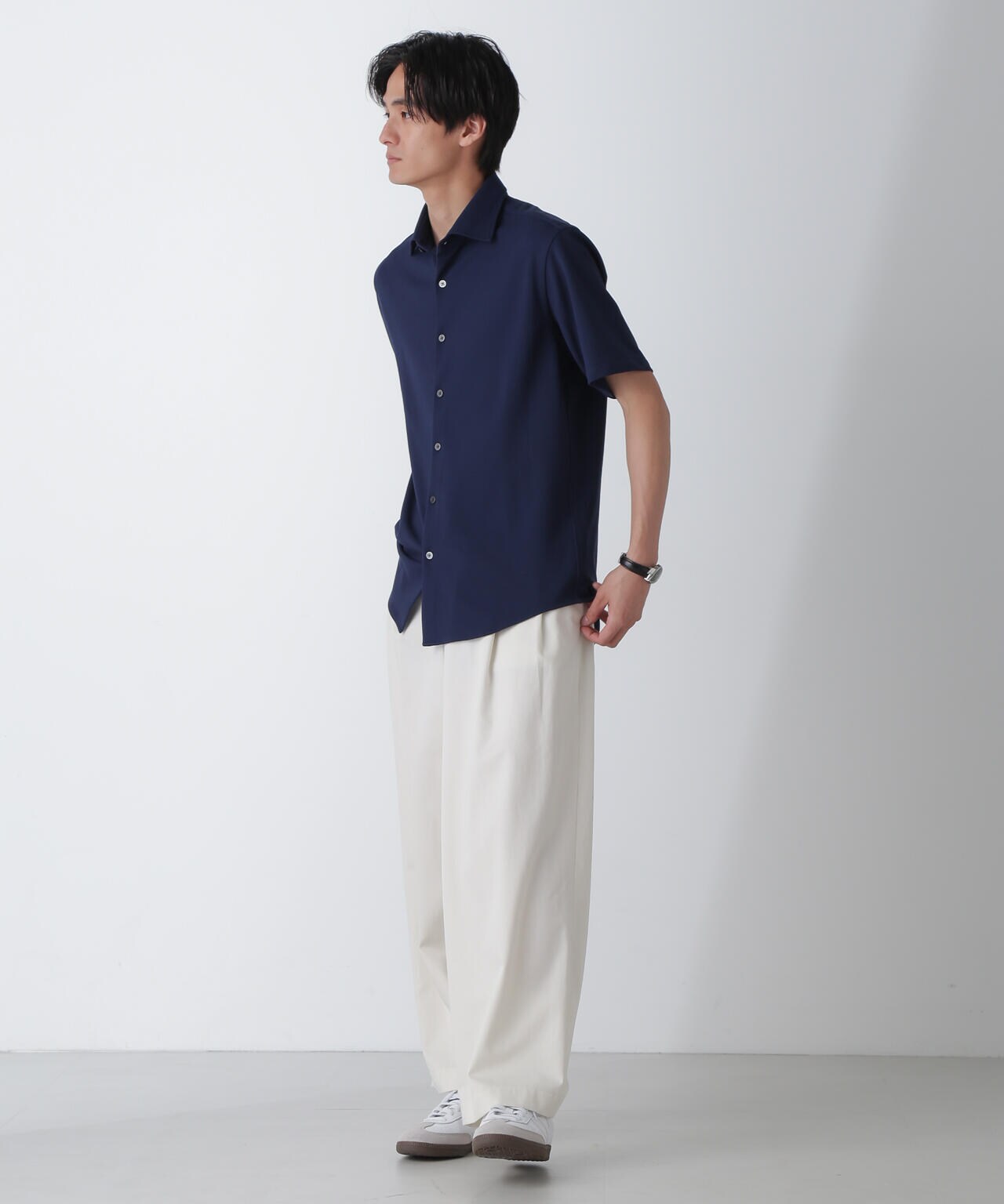 「N SHIRTS」AQUA RHYTHM(R)鹿の子シャツ 半袖 6684221202