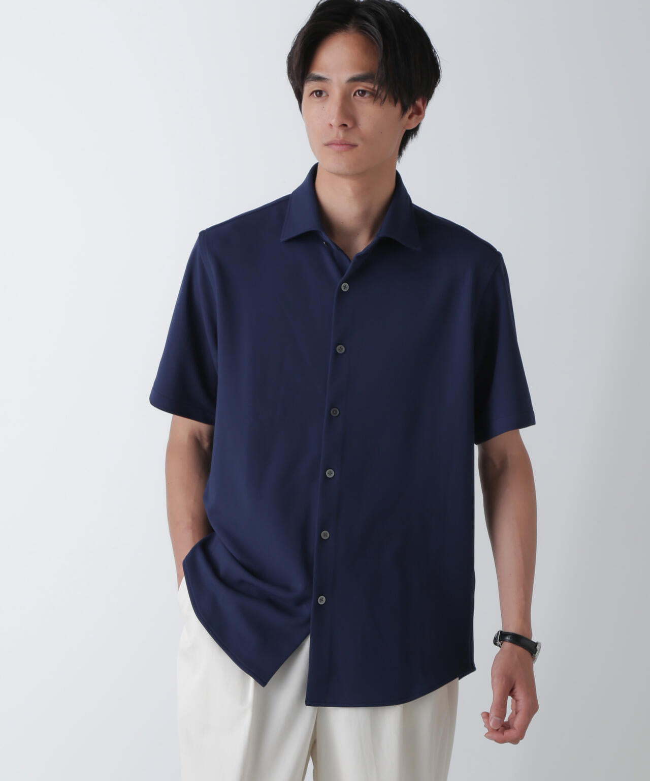 「N SHIRTS」AQUA RHYTHM(R)鹿の子シャツ 半袖 6684221202