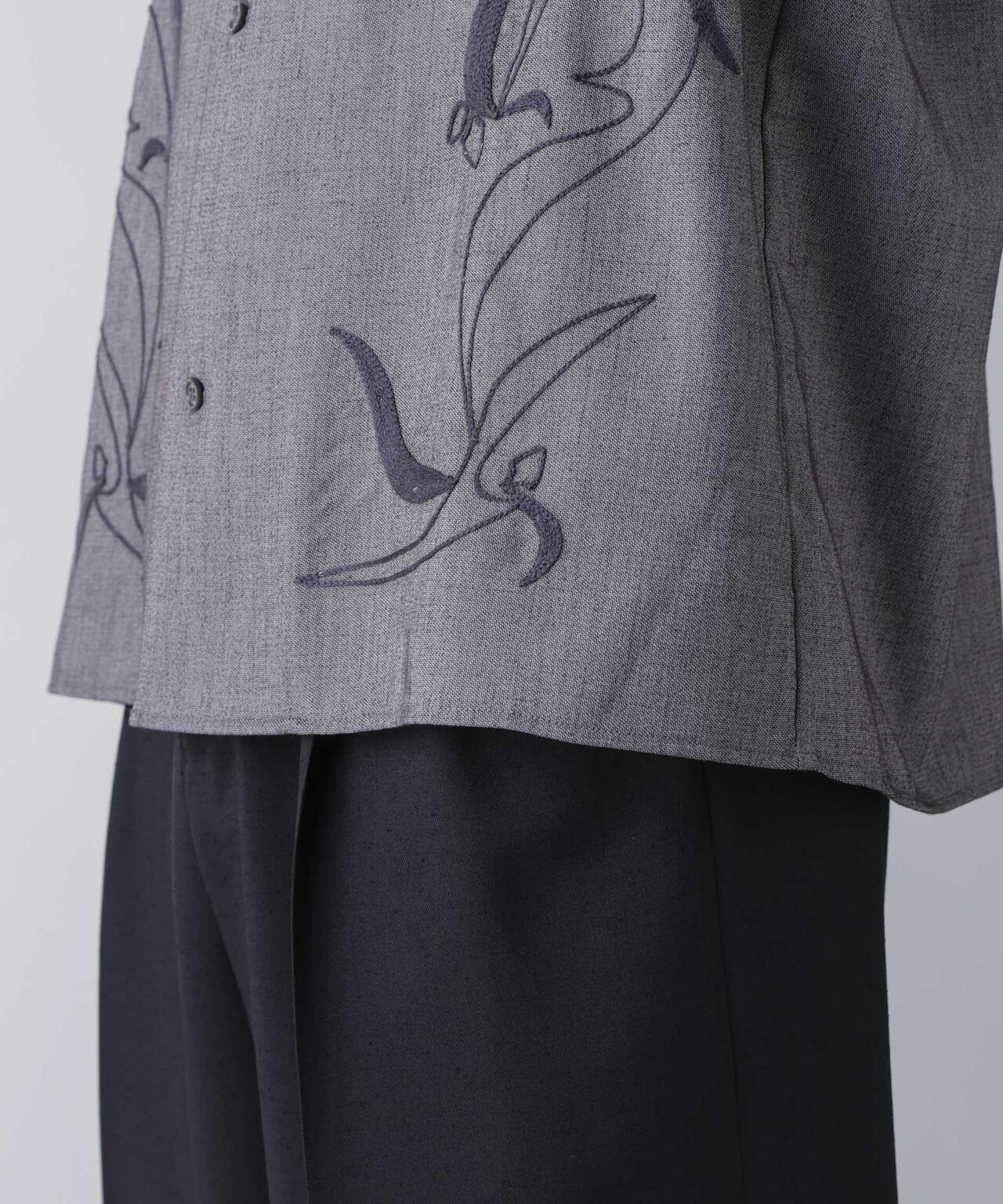 チェーン刺繍オープンカラーシャツ 6684221208