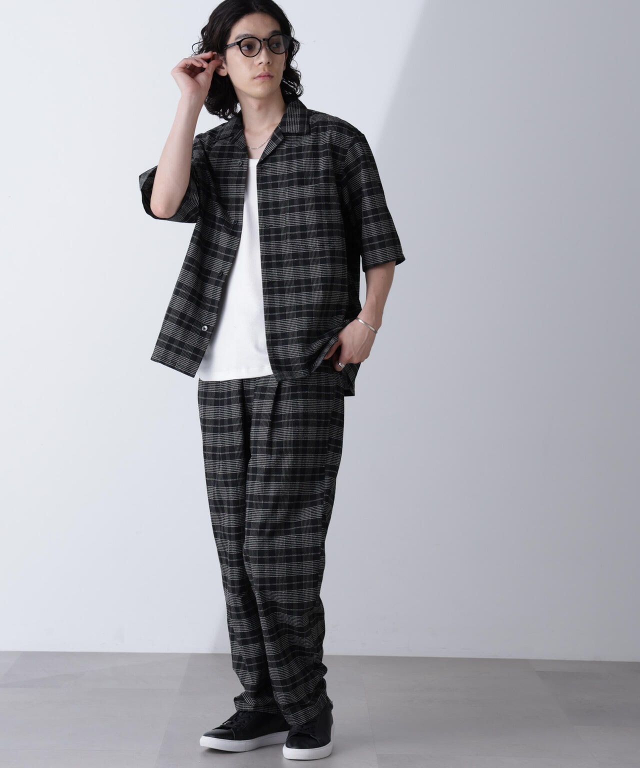 ブークレチェックオープンカラーシャツ 6684221209