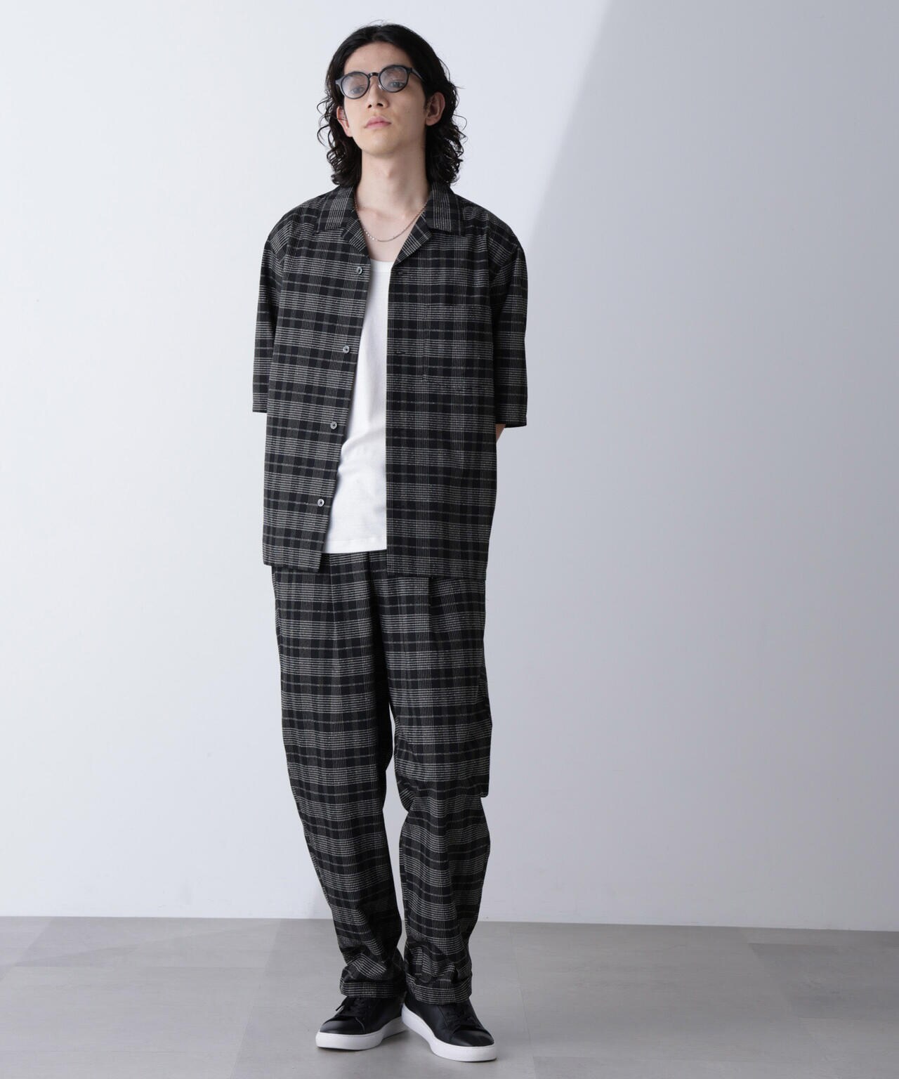 ブークレチェックオープンカラーシャツ 6684221209