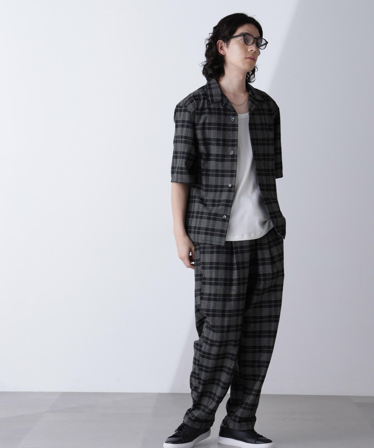 ブークレチェックオープンカラーシャツ 6684221209