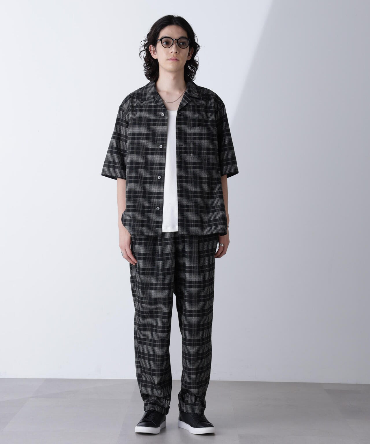 ブークレチェックオープンカラーシャツ 6684221209