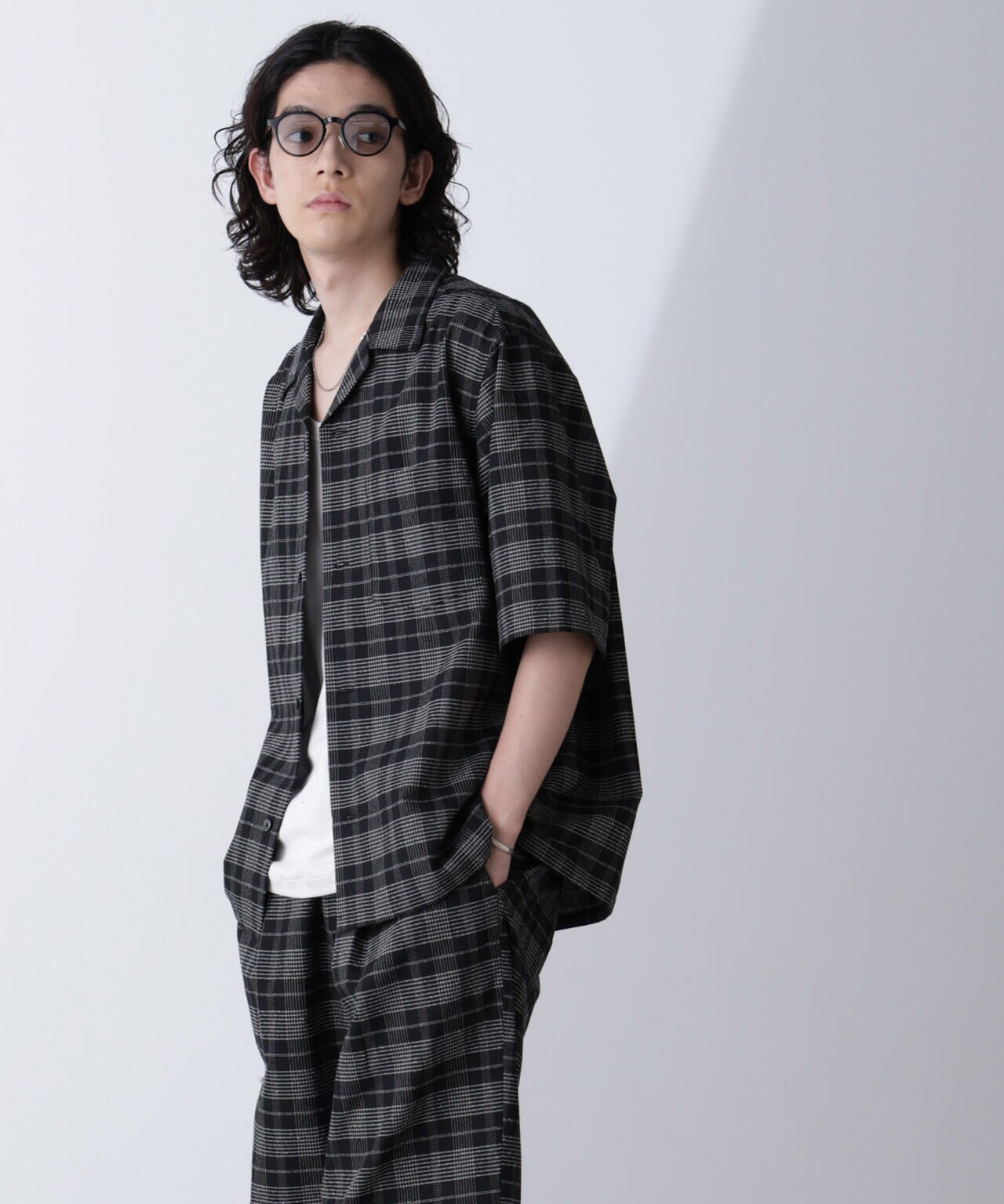 ブークレチェックオープンカラーシャツ 6684221209