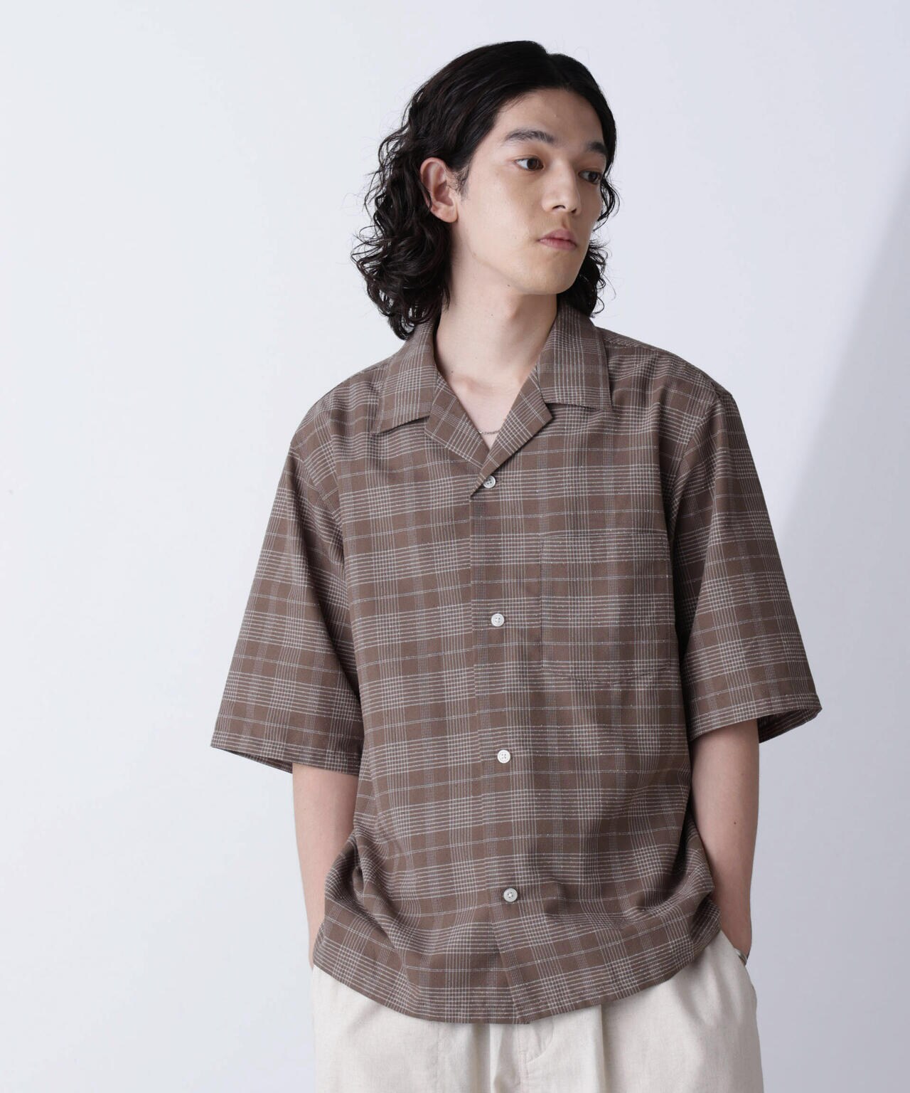 ブークレチェックオープンカラーシャツ 6684221209