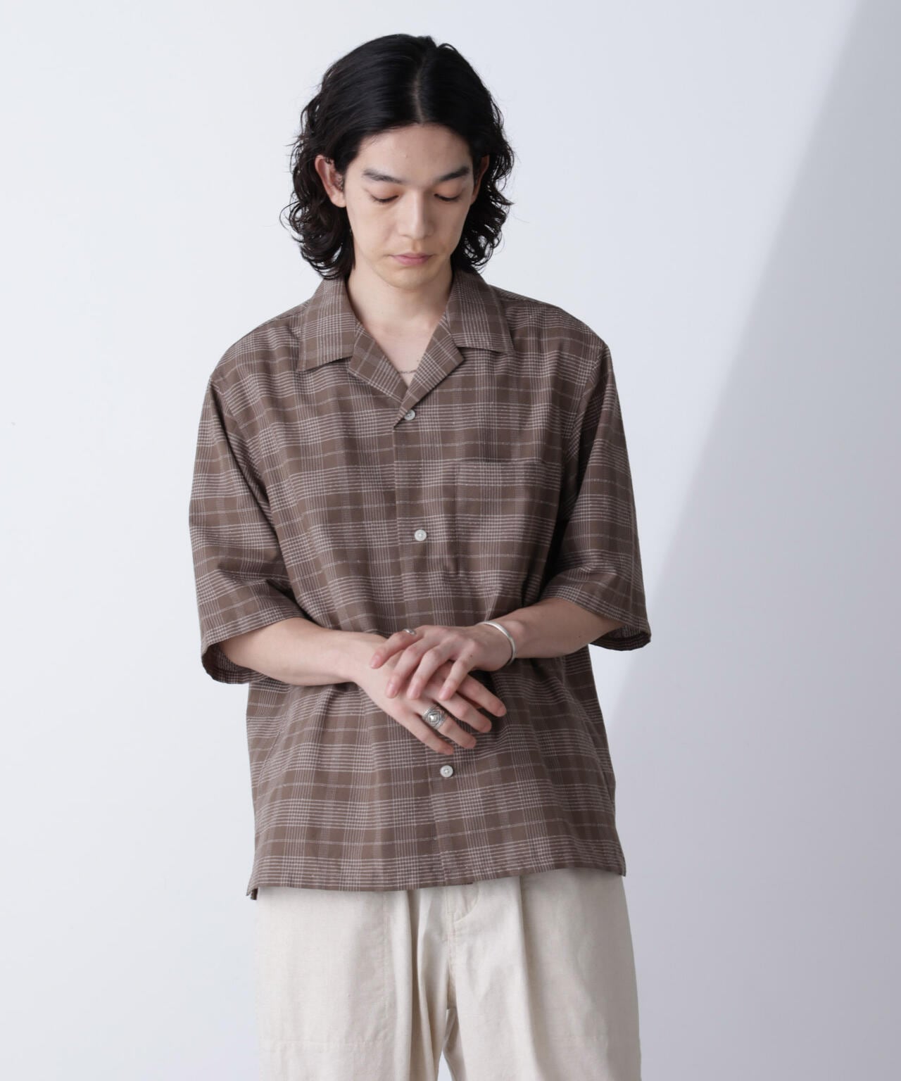 ブークレチェックオープンカラーシャツ 6684221209