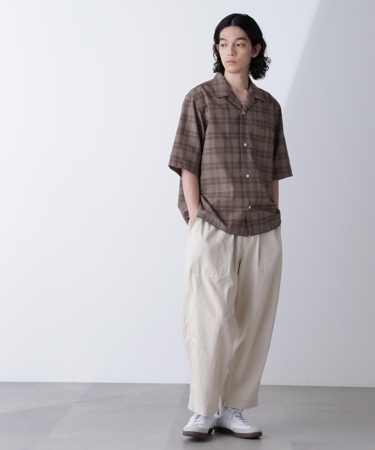 ブークレチェックオープンカラーシャツ 6684221209