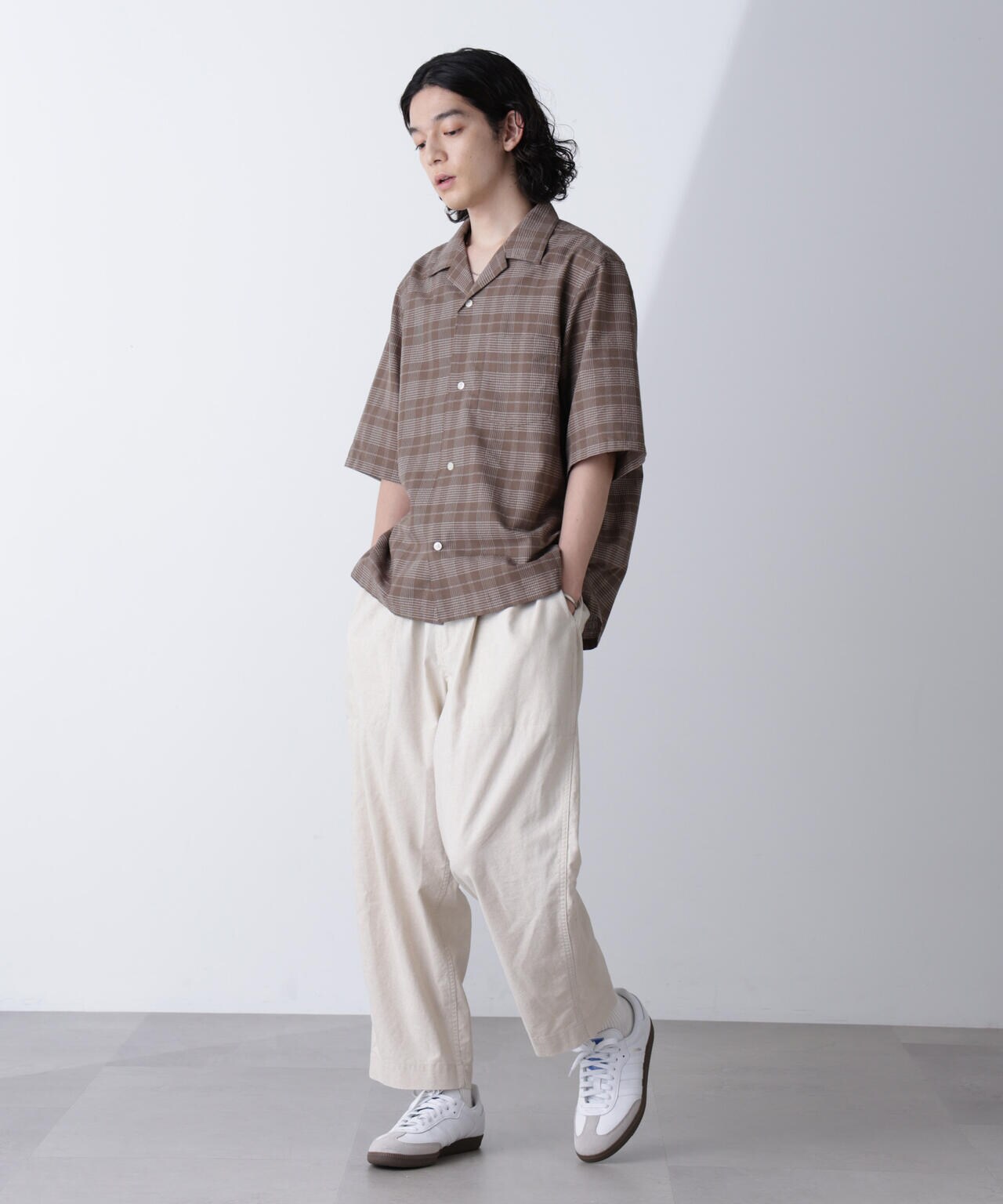 ブークレチェックオープンカラーシャツ 6684221209