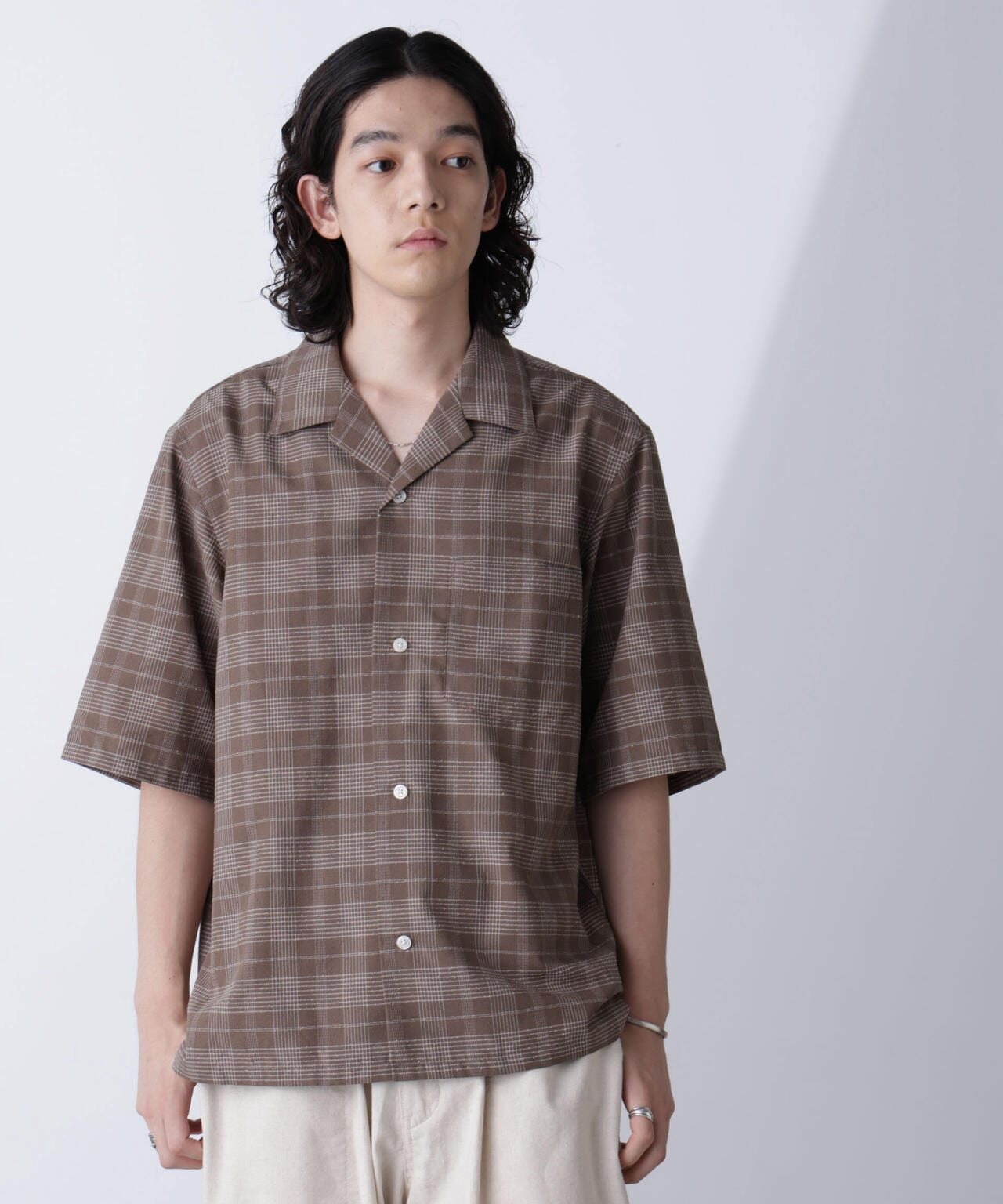ブークレチェックオープンカラーシャツ 6684221209