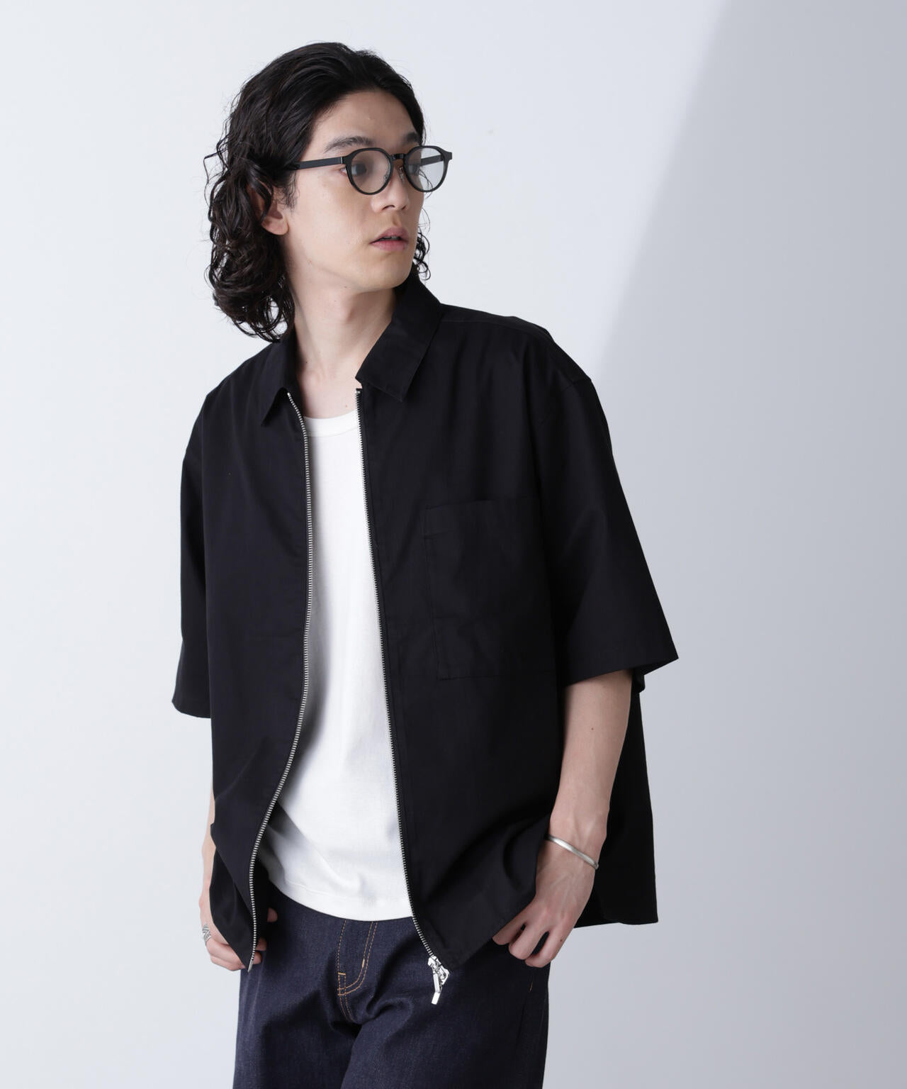 ピーチスキンジップアップシャツ 6684221210