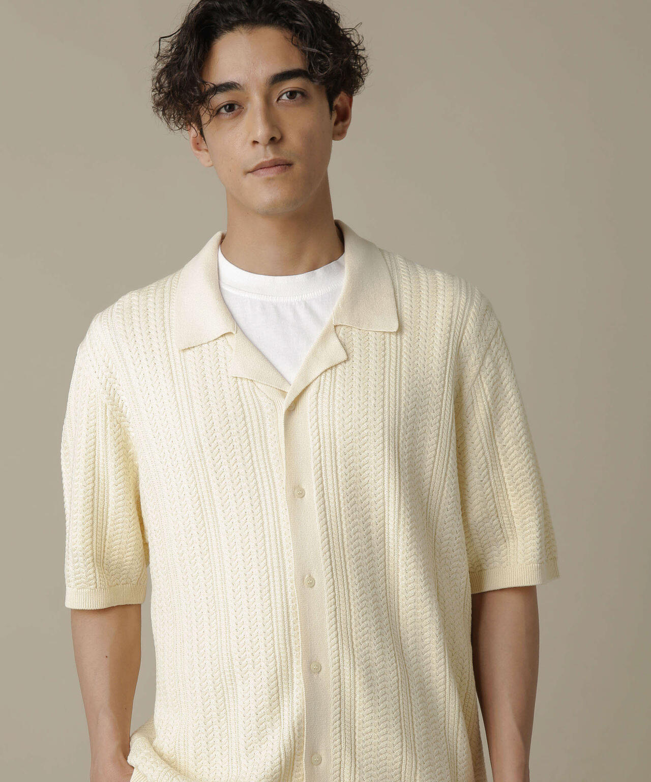 「NJ/CLUB」HOMESTOCKケーブルニットシャツ 6684222201