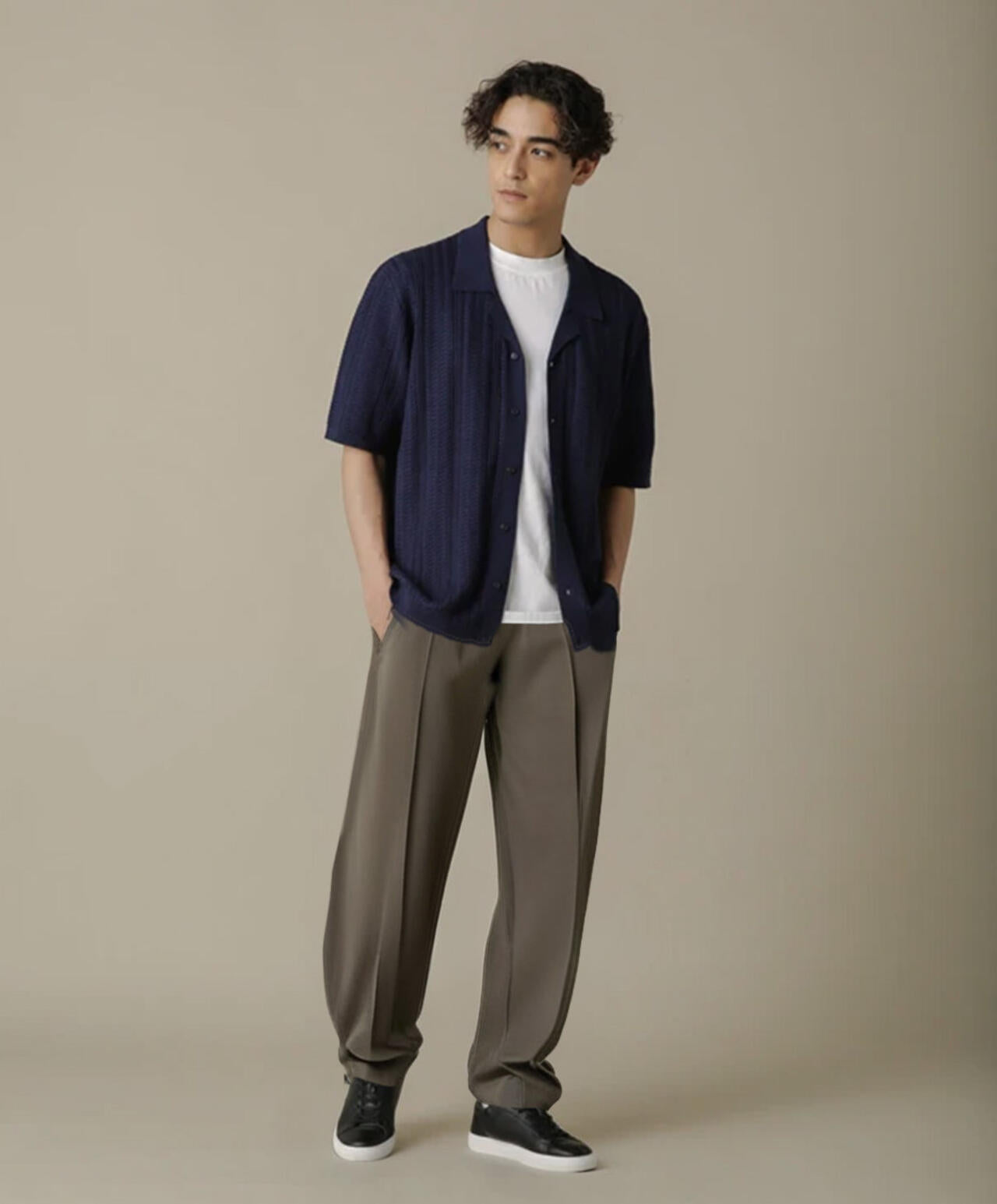 「NJ/CLUB」HOMESTOCKケーブルニットシャツ 6684222201
