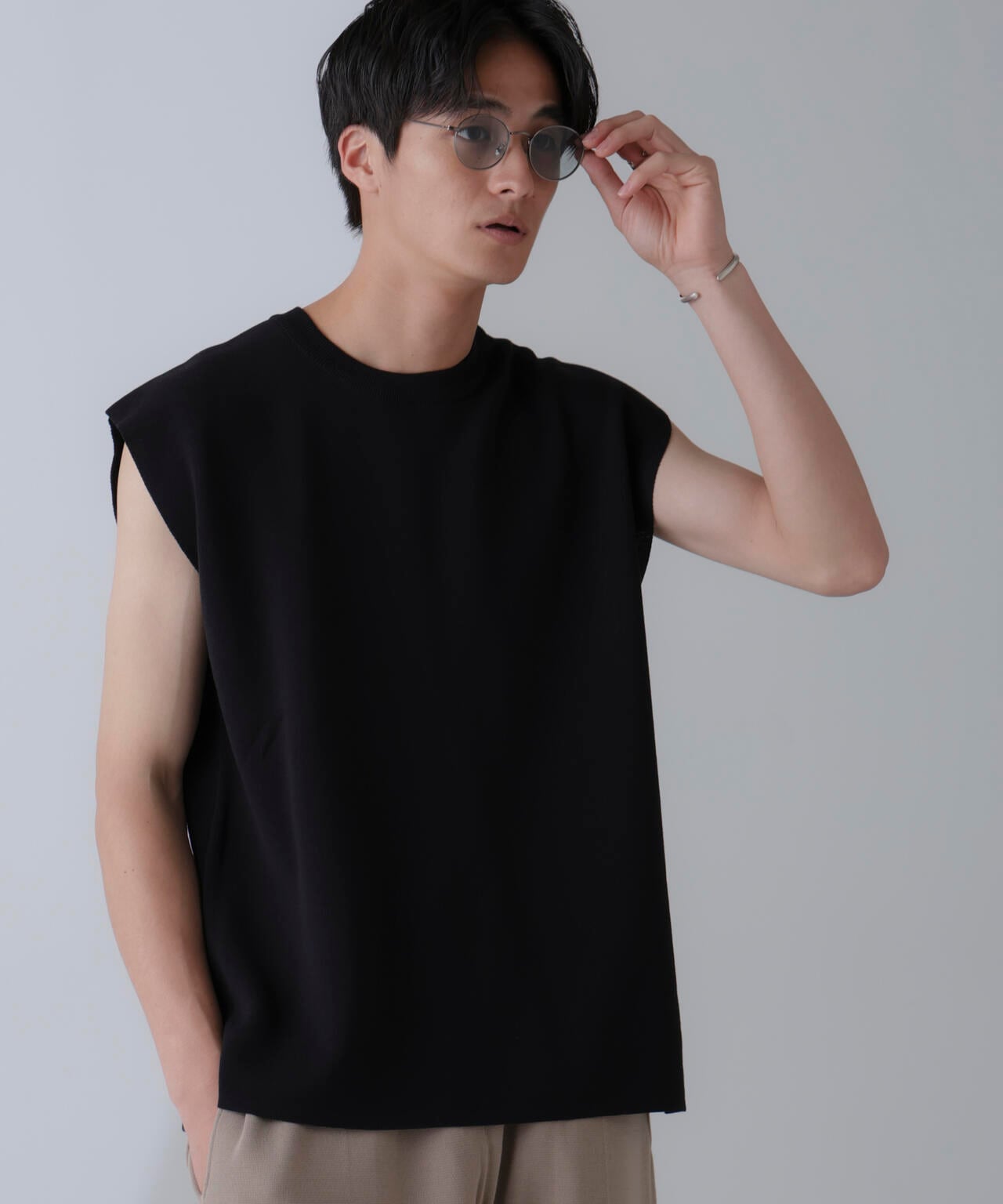 14ゲージミラノリブニット タンクトップ(手洗い可能) 6684222203