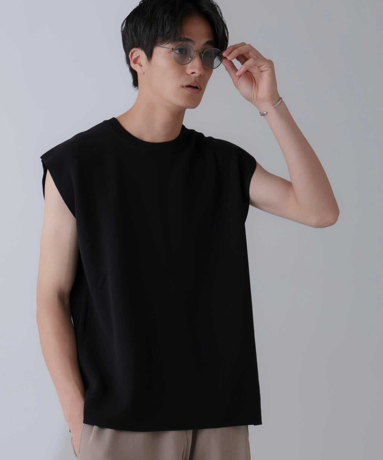 14ゲージミラノリブニット タンクトップ(手洗い可能) 6684222203