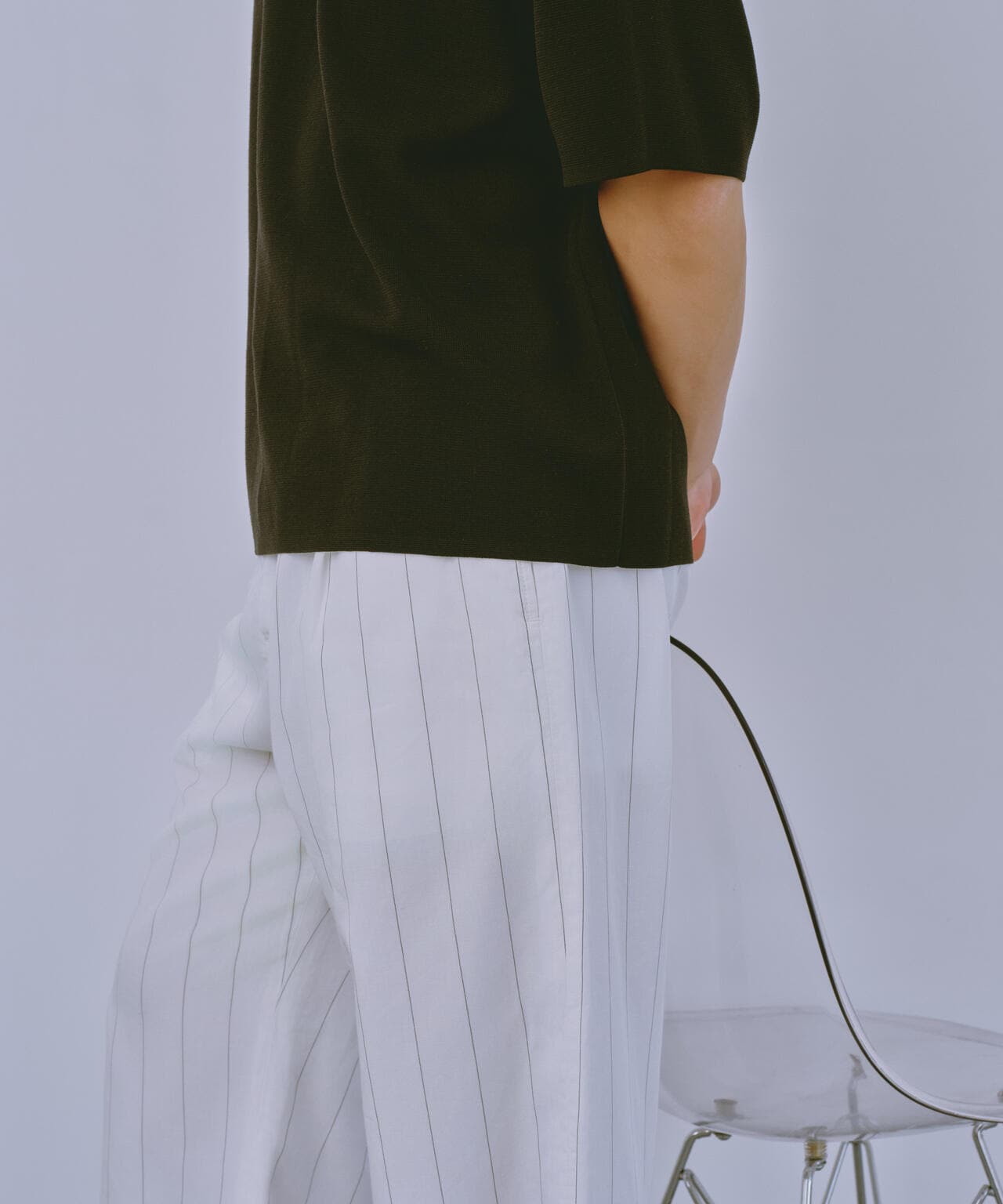 14ゲージミラノリブニット クルーネック 半袖(手洗い可能) 6684222204