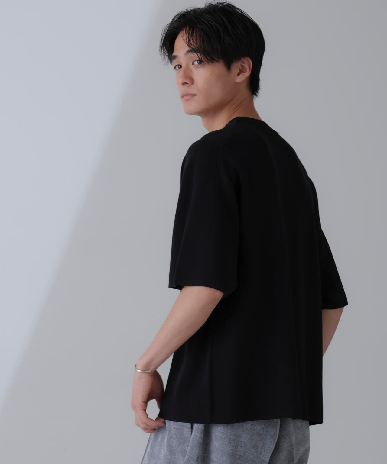 14ゲージミラノリブニット クルーネック 半袖(手洗い可能) 6684222204