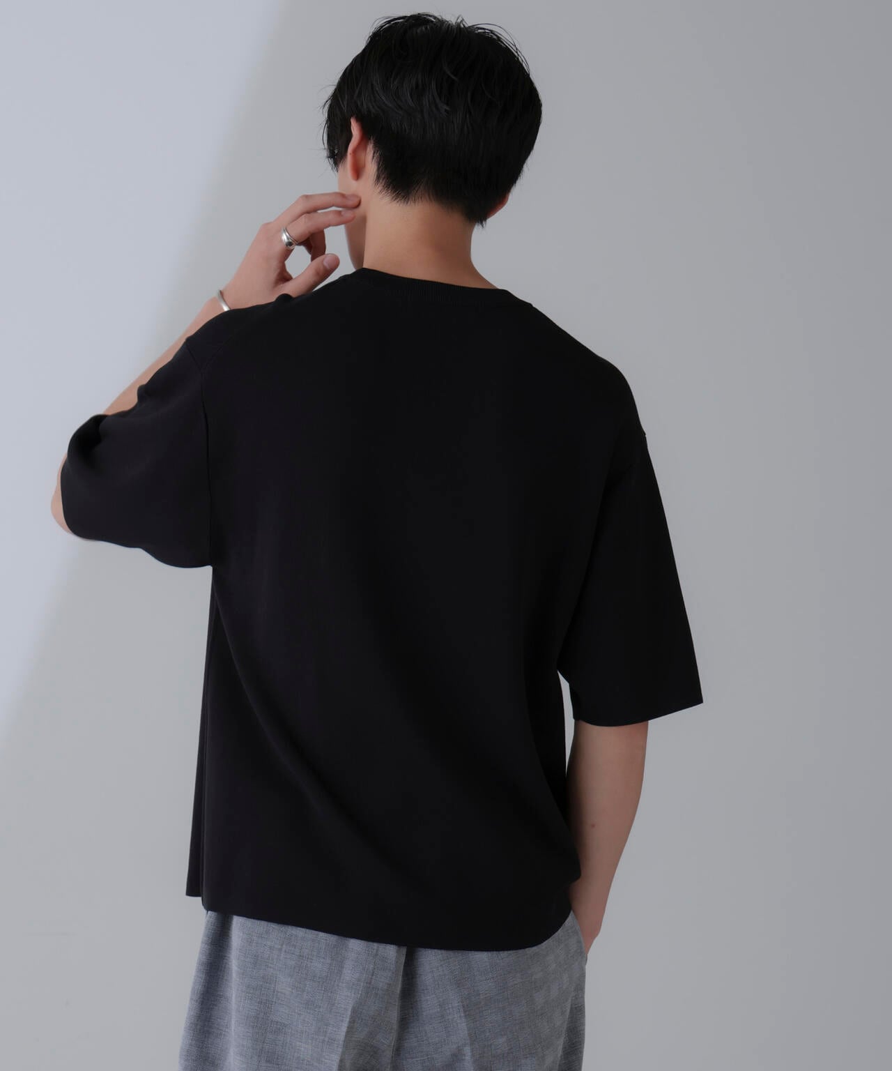 14ゲージミラノリブニット クルーネック 半袖(手洗い可能) 6684222204