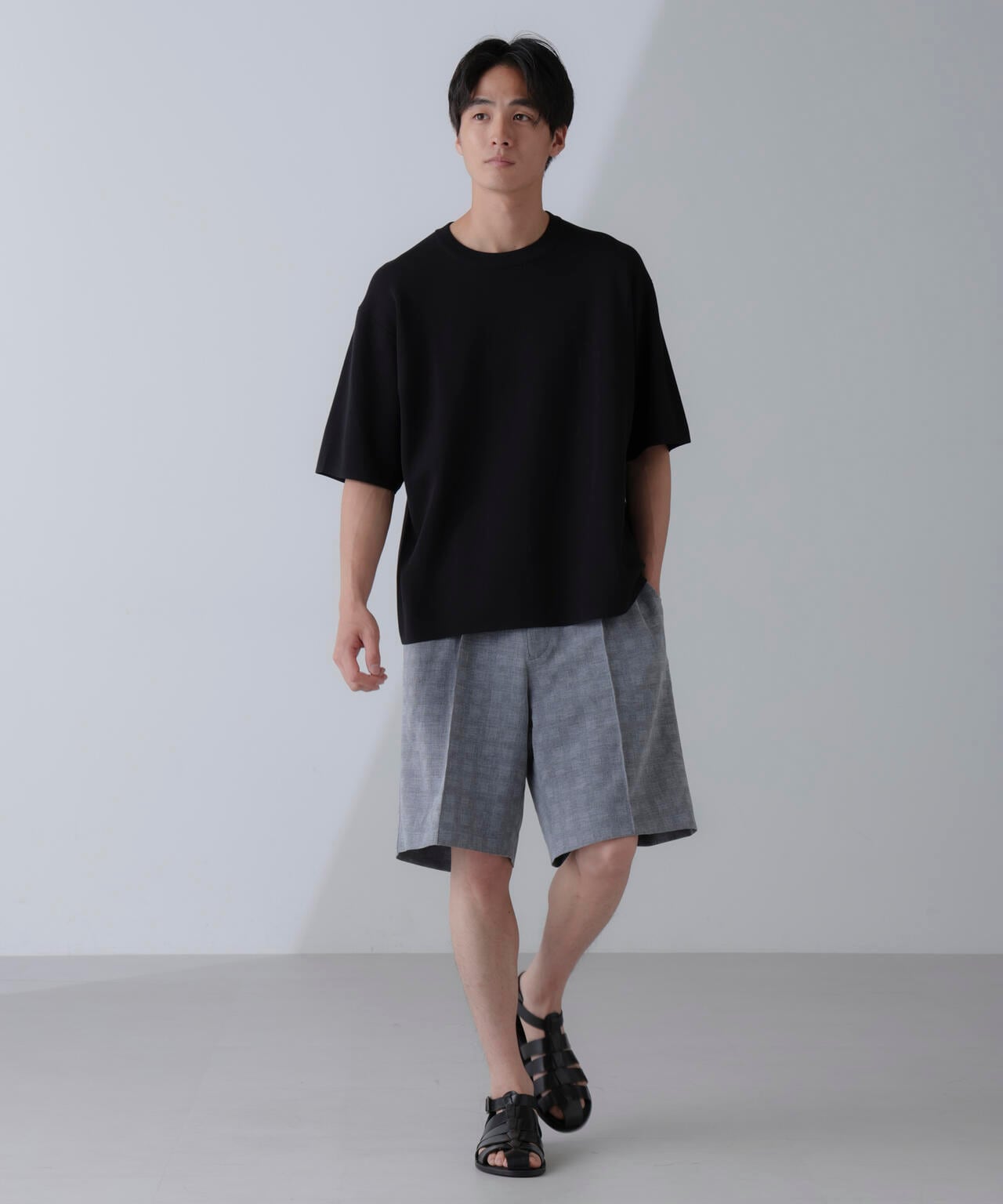 14ゲージミラノリブニット クルーネック 半袖(手洗い可能) 6684222204