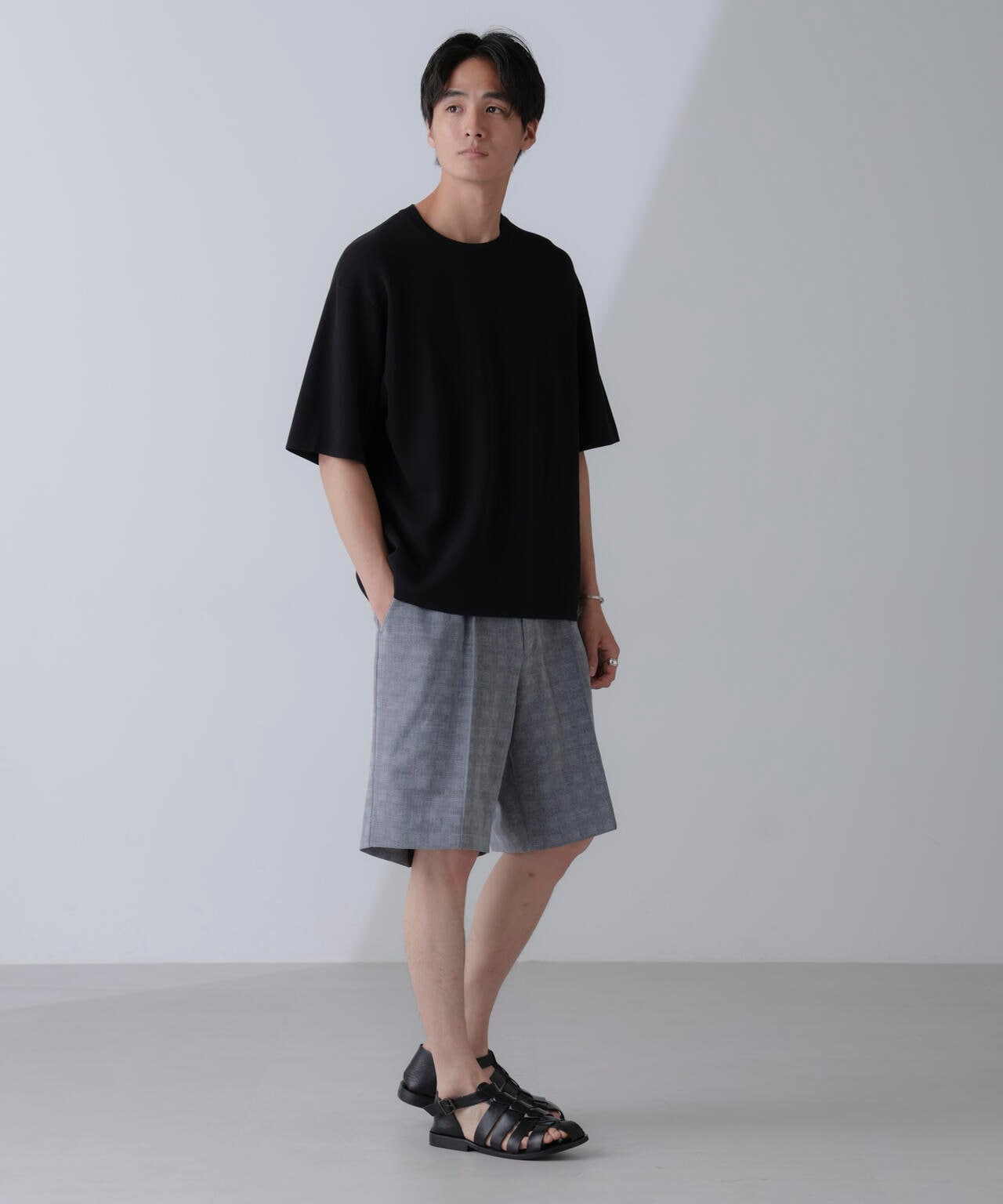 14ゲージミラノリブニット クルーネック 半袖(手洗い可能) 6684222204