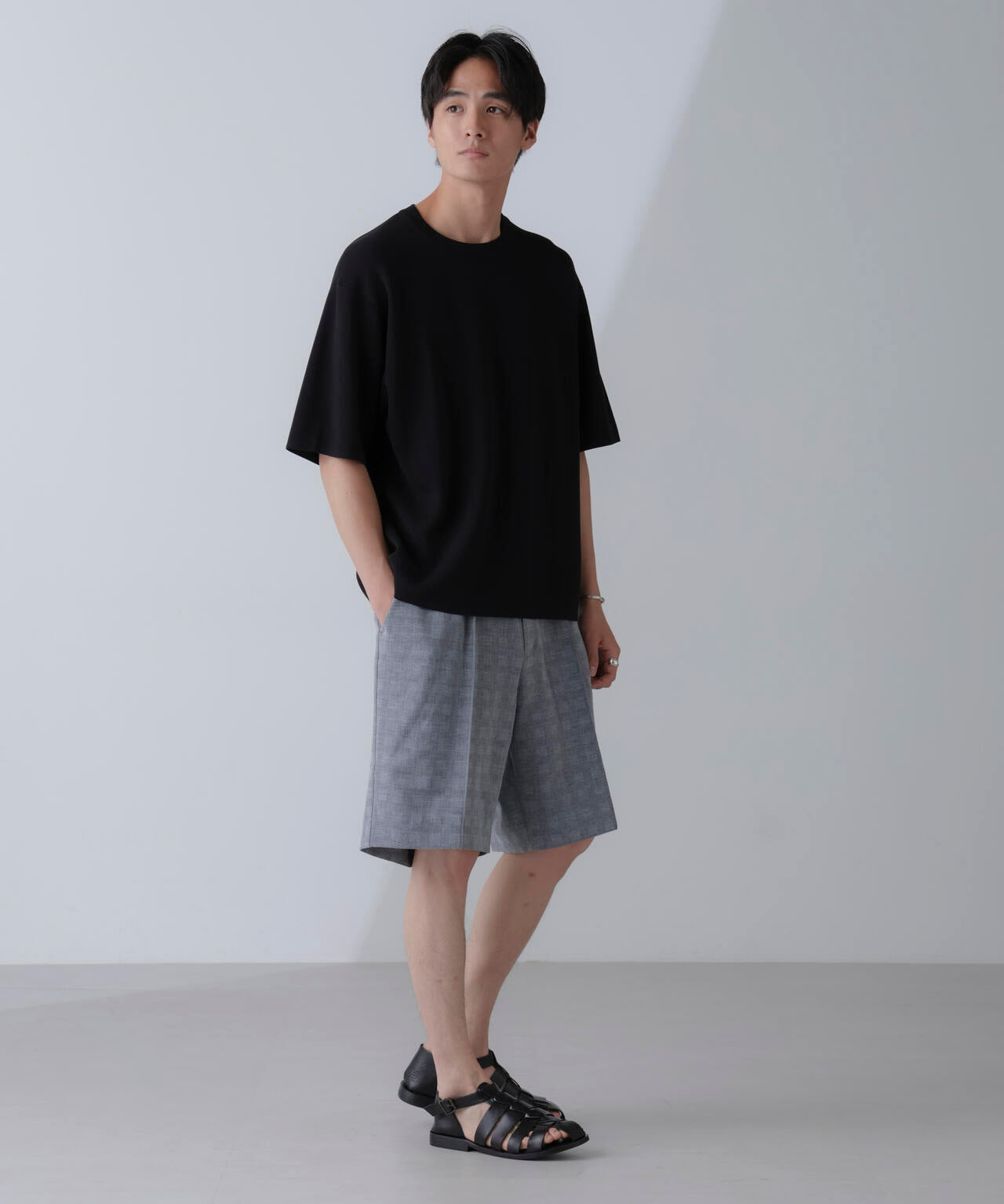 14ゲージミラノリブニット クルーネック 半袖(手洗い可能) 6684222204