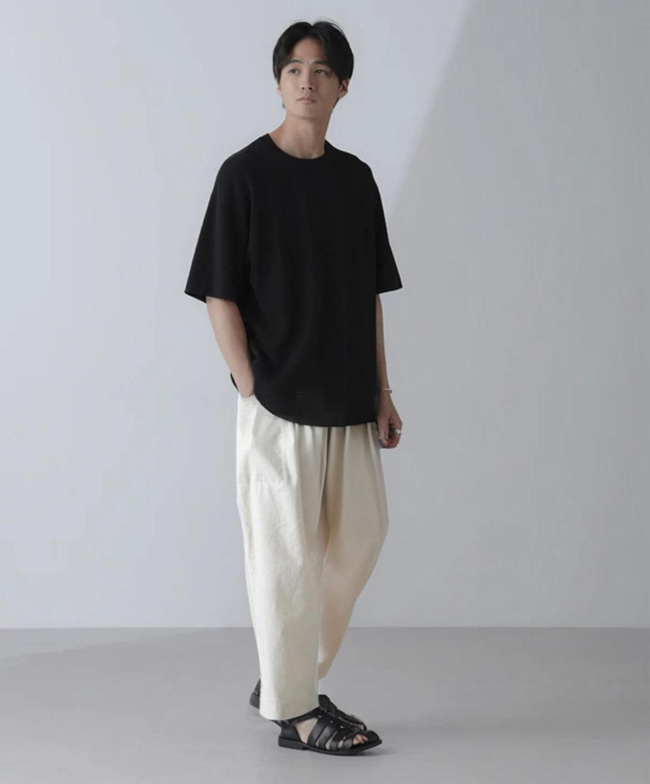 14ゲージミラノリブニット クルーネック 半袖(手洗い可能) 6684222204